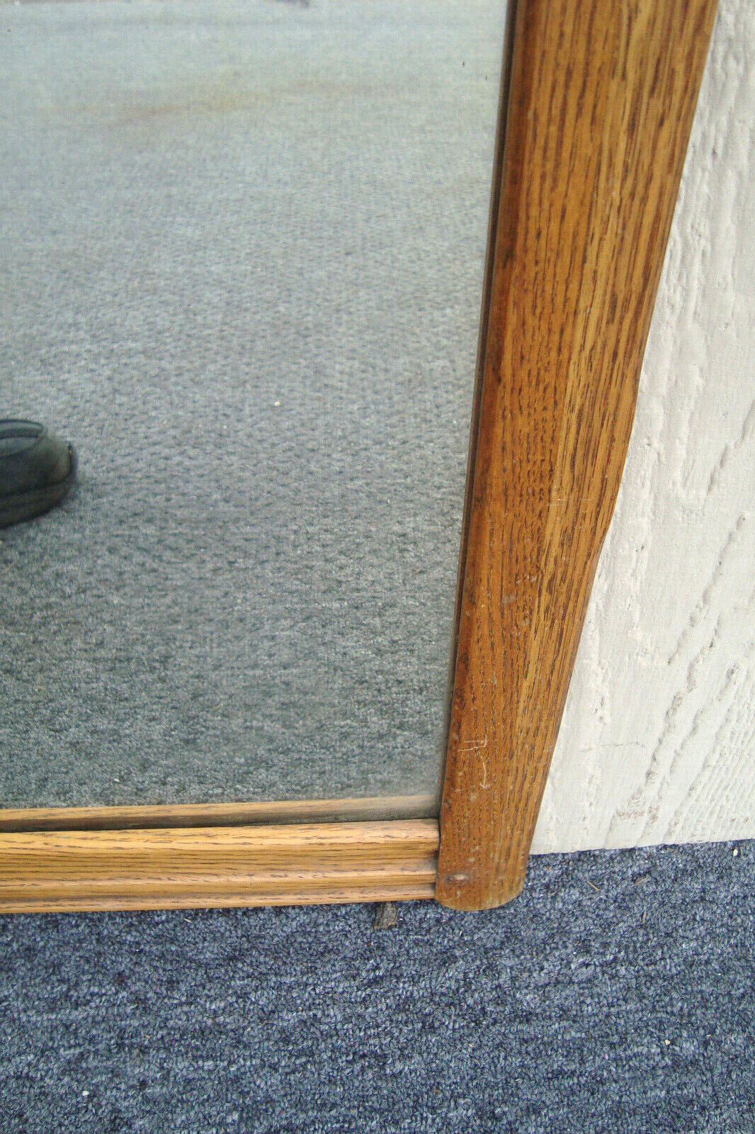 61764 Vintage Solid Oak Carved Mirror 25 x 36