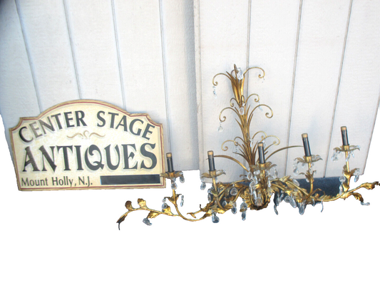 64002   Mid Century Decorator Wall Sconce with Prisms