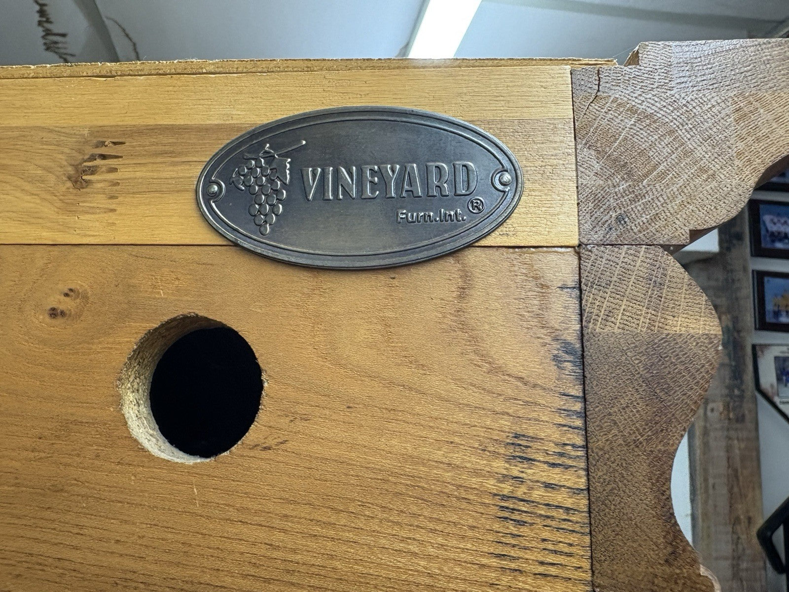 62458 Etched Glass Oak Curio China Cabinet