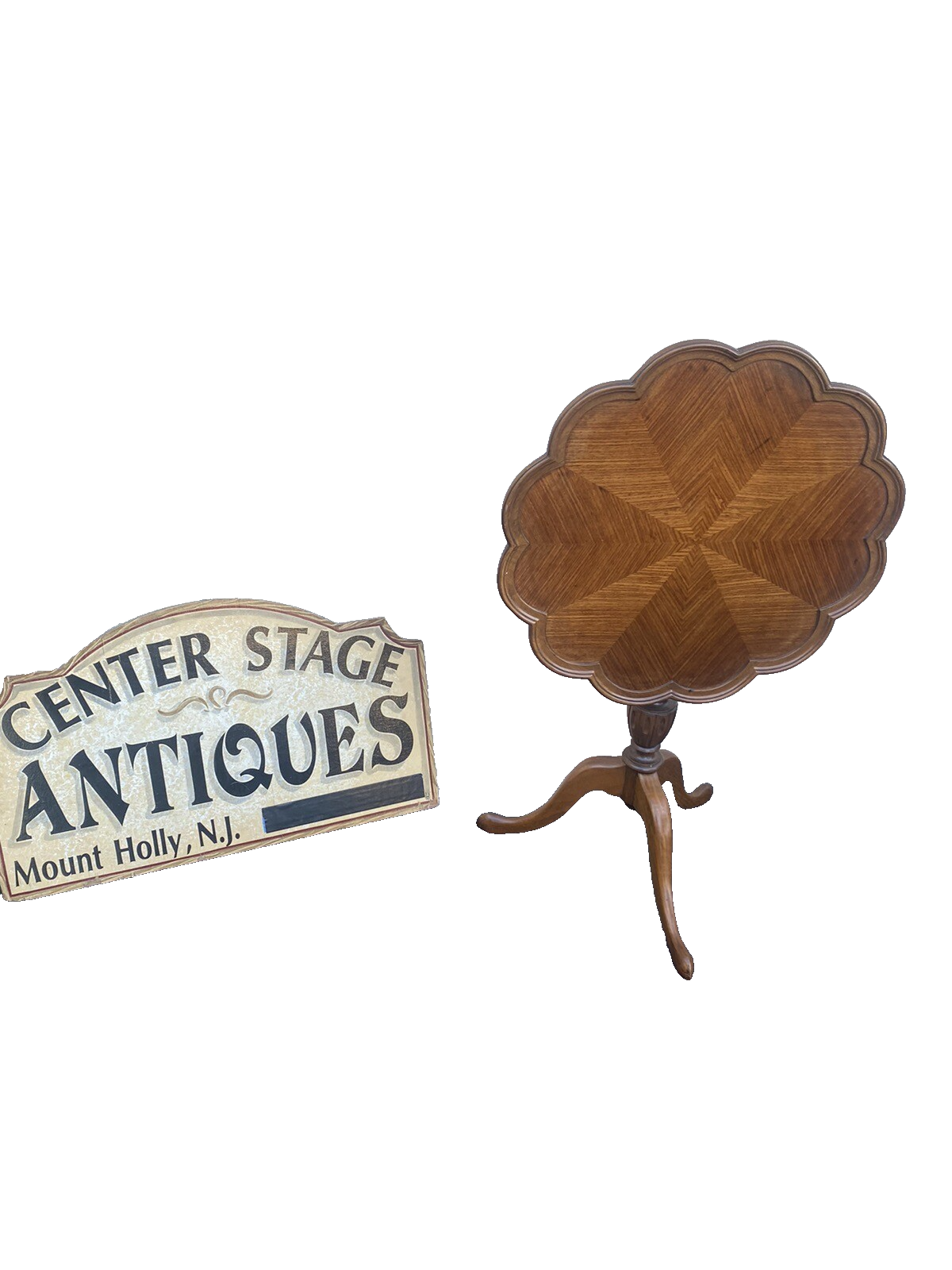 65002   Flame Mahogany Tilt Top Lamp Table Stand