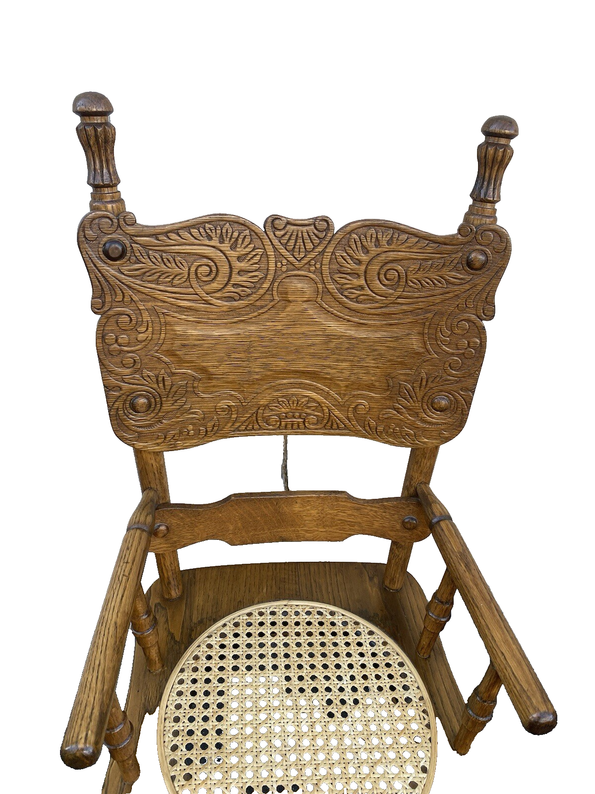 65962 Antique Oak Childs Doll Youth Chair