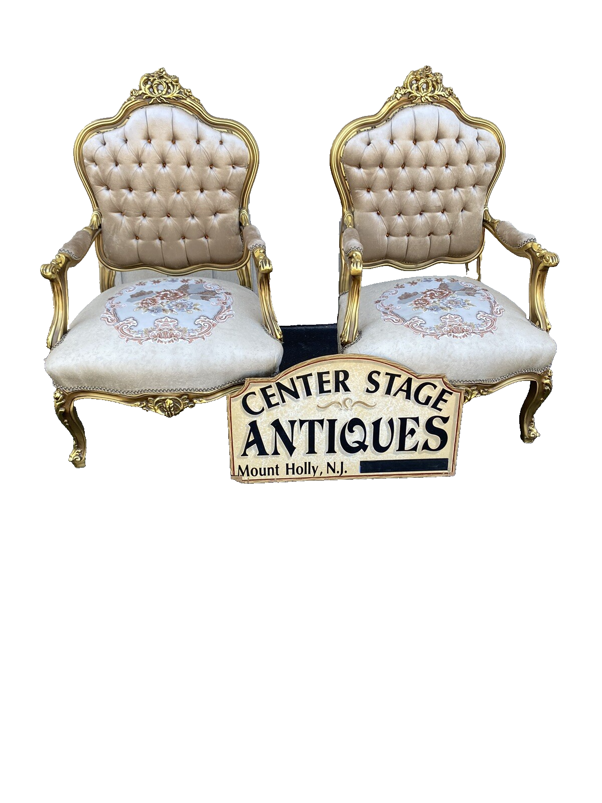 65408 Pair Decorator Gold Armchair Chair s