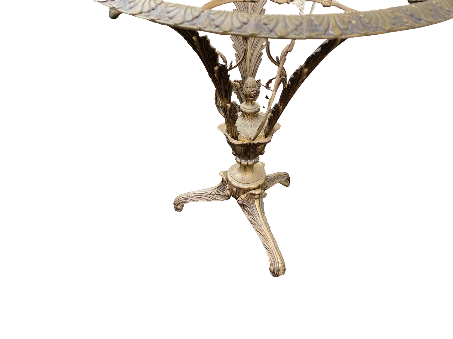 65128 Bronze ?? Decorator Coffee Table with Beutiful Etched  Glass Top Stand