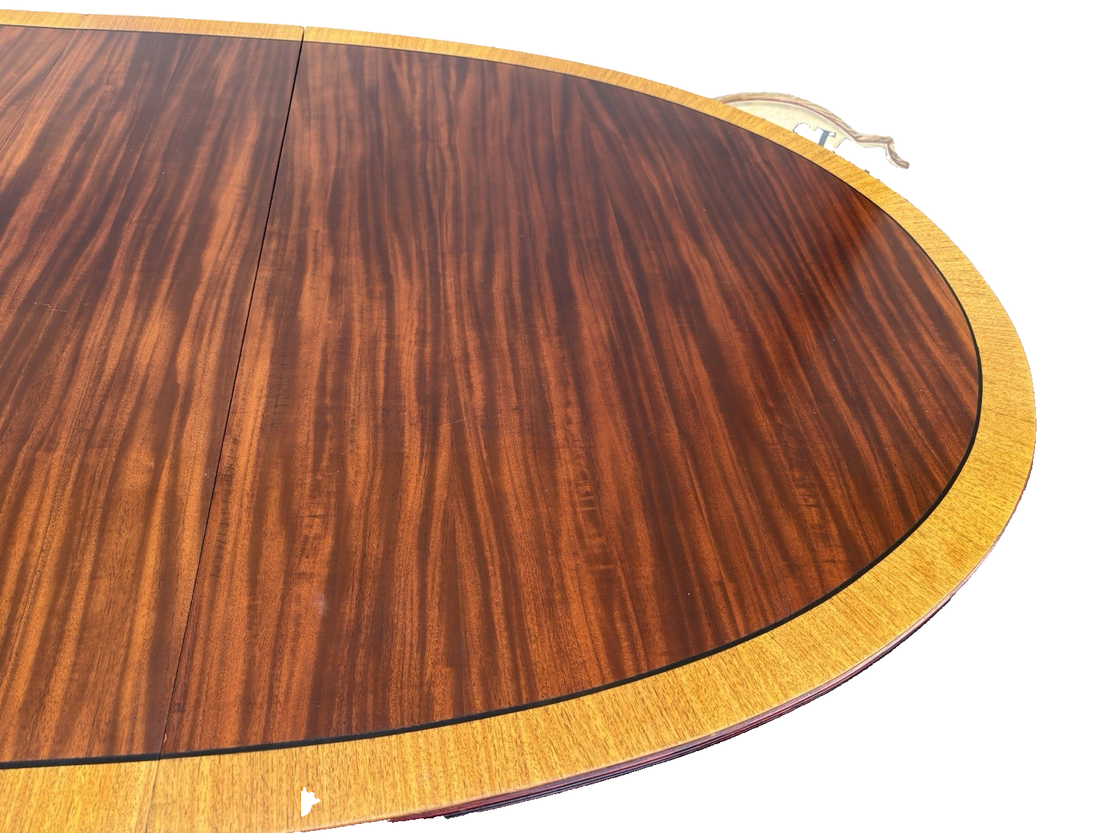 66975 Oval Mahogany Banded  Dining Table with 2 - 11" wide leafs