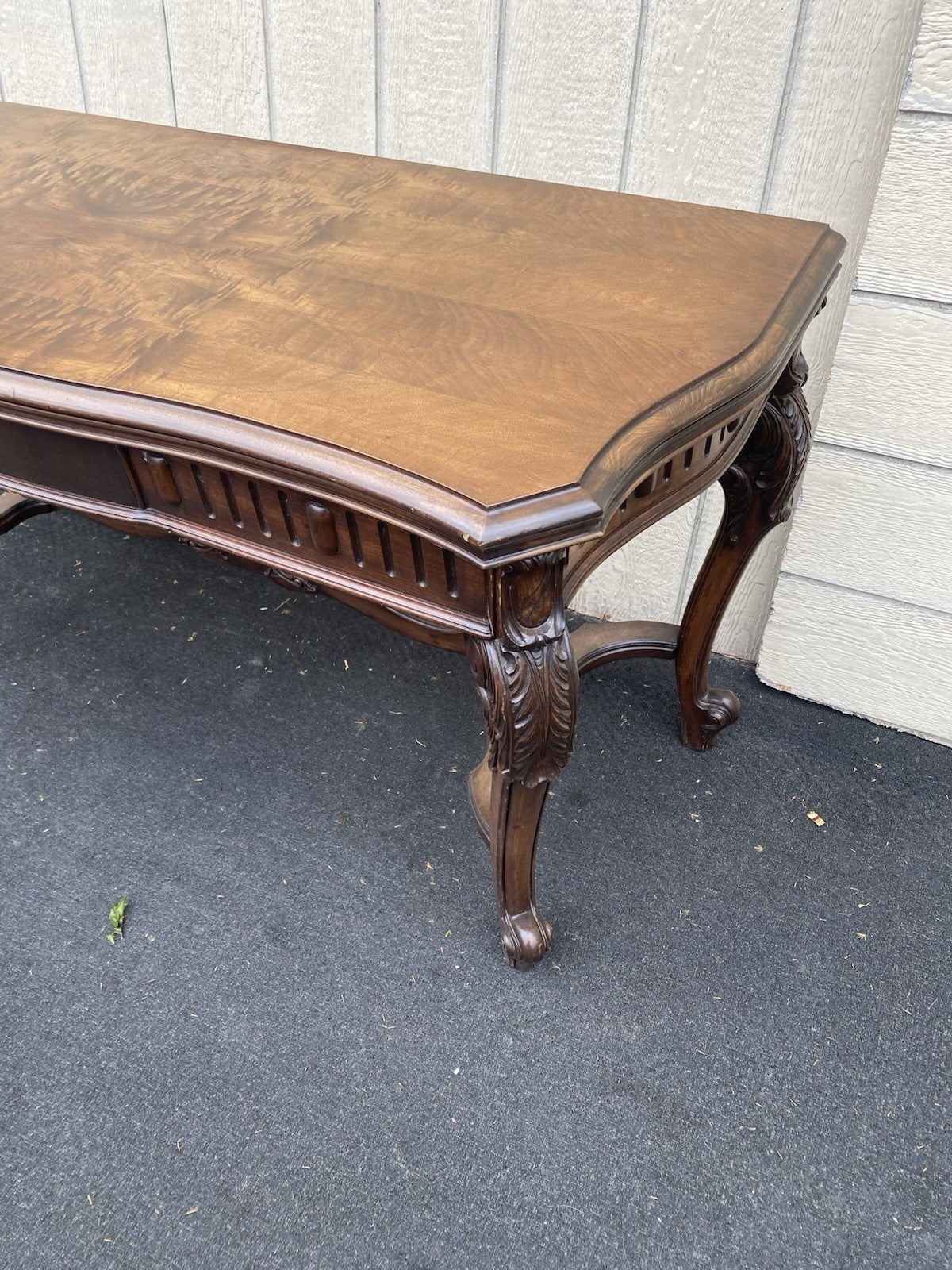 66609  Antique French Country Flip Top Dining Table Console Sofa Table