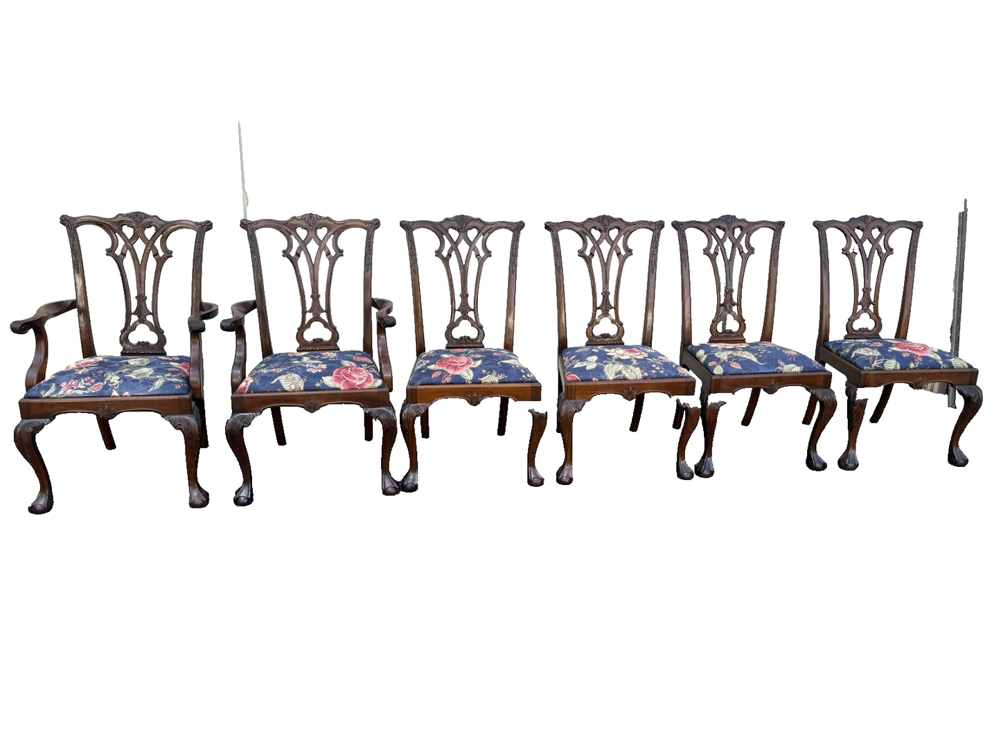 00001 Set of 6 Chippendale Dining Chair s Chairs