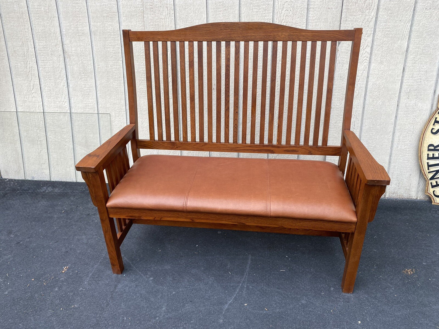 65660   Mission Oak Loveseat Settee Sofa Arts Crafts