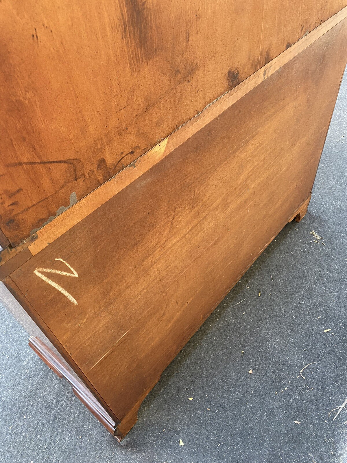 66021  Antique Solid Mahogany Breakfront China Cabinet