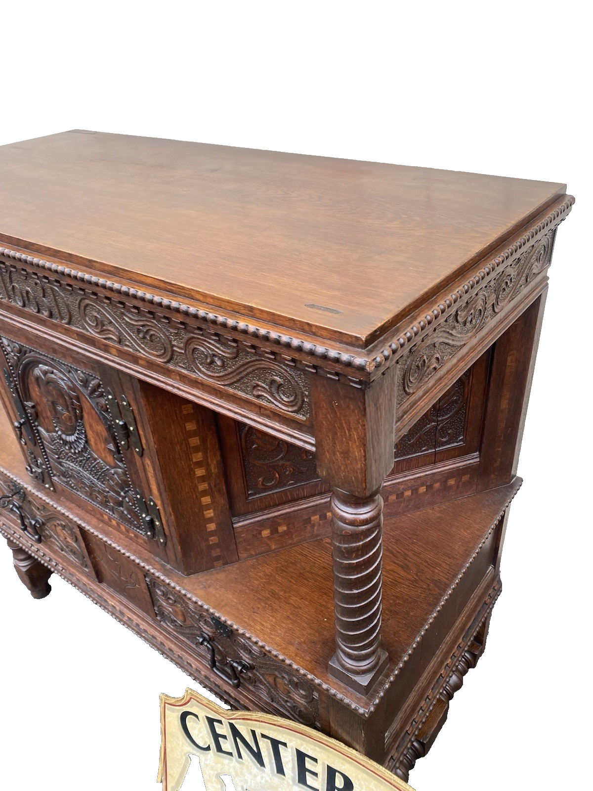 66495 Custom Hand Made Oak Cabinet Sideboard Server Chest