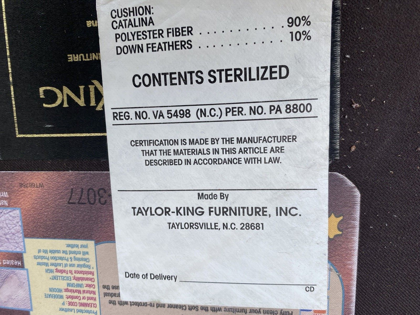 65785 Large TAYLOR KING Furniture Leather Armchair Chair