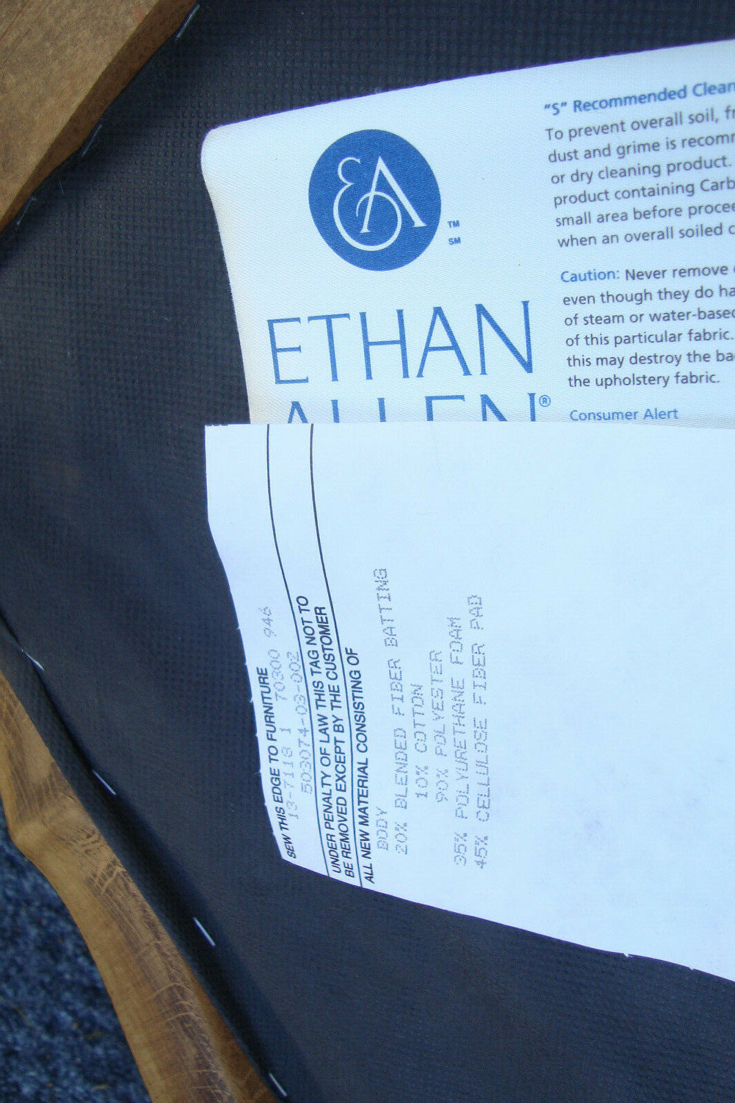 61562 Pair ETHAN ALLEN Bergere Armchair  Accent Chair