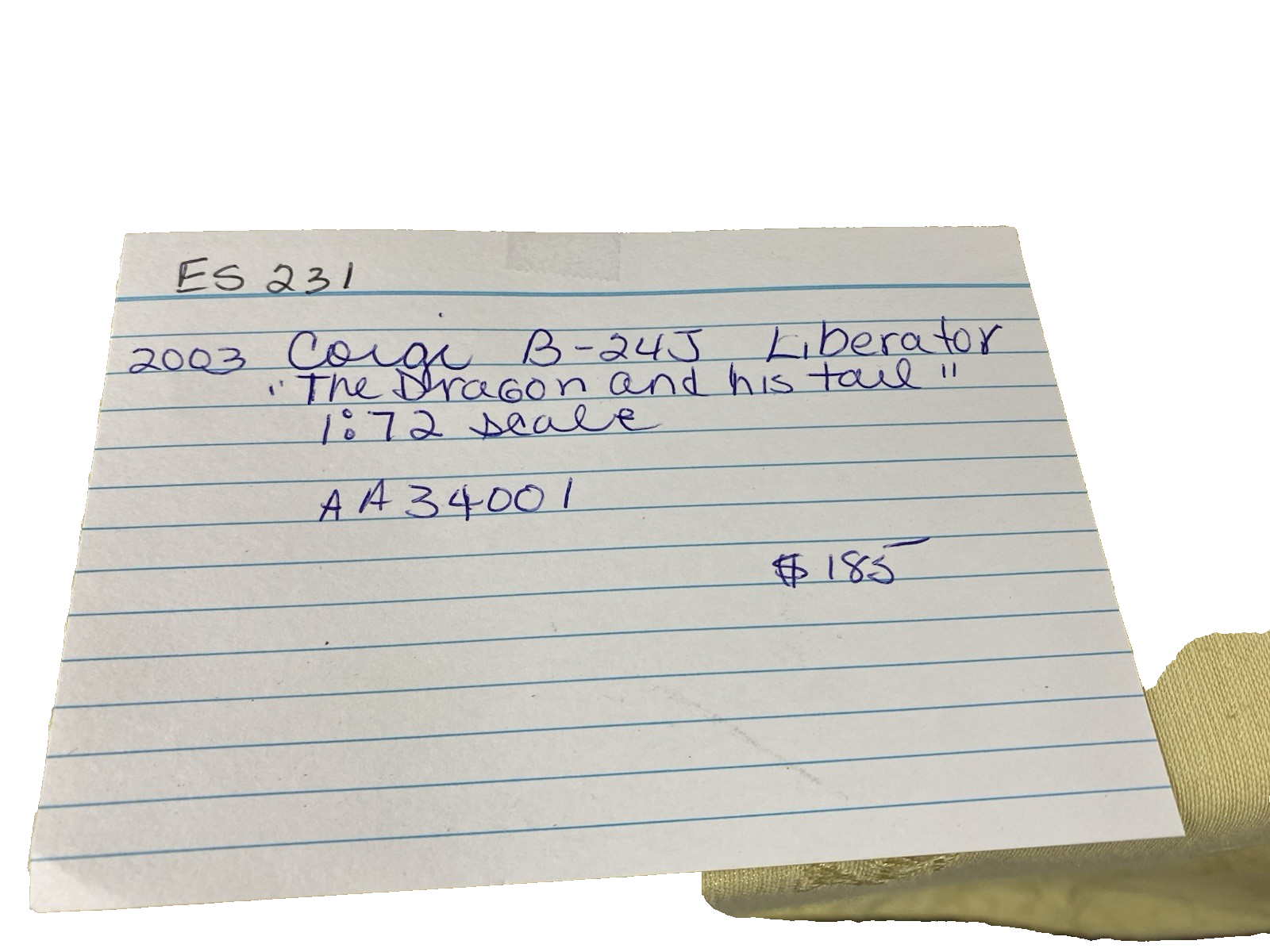 ES 231: Corgi B24 J Liberator Dragon and  his tail diecast Airplane AA34001