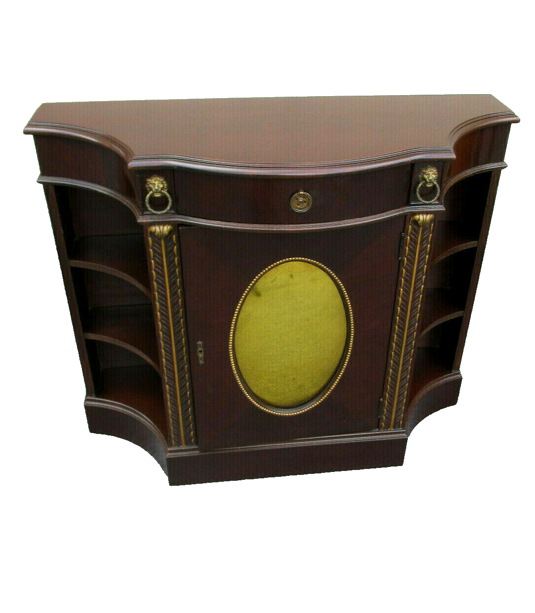 62447 Mahogany Credenza Sideboard Server Cabinet with Gold Mirrored Insert