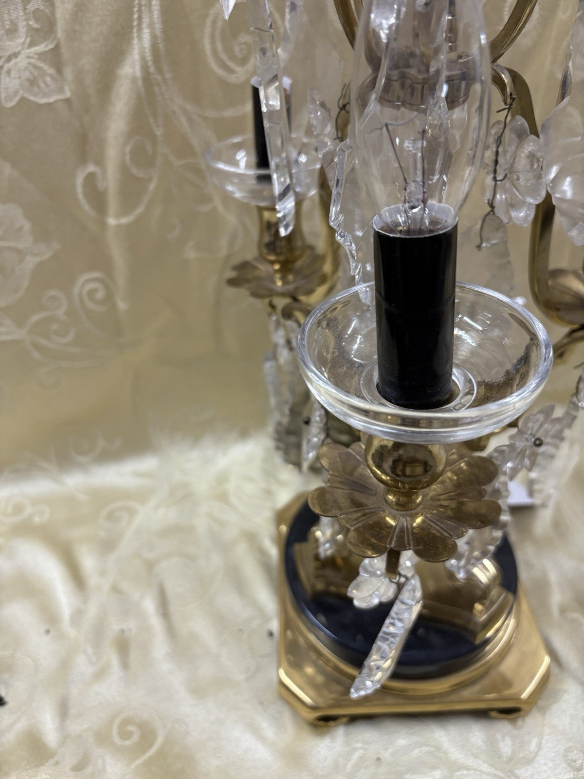 66111  Bronze and Prism Table Lamp