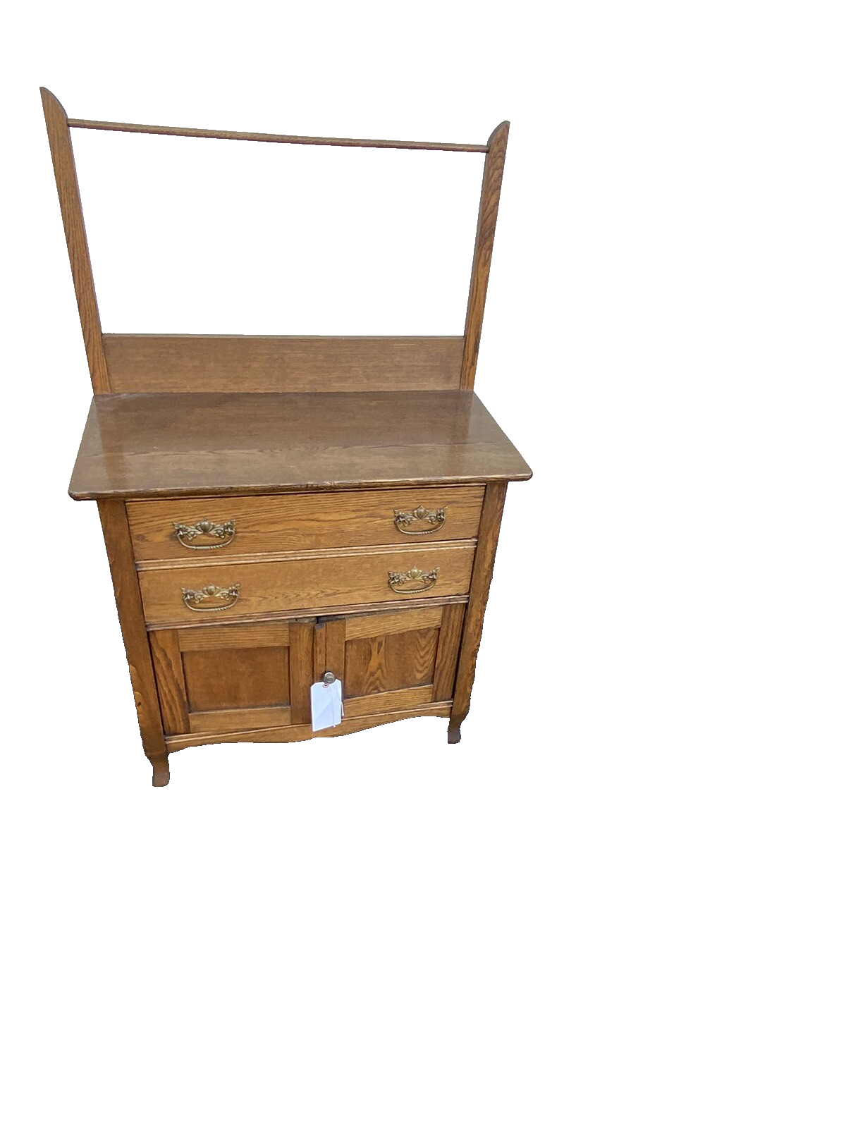 65942 Antique Victorian Oak Washstand Chest Dresser