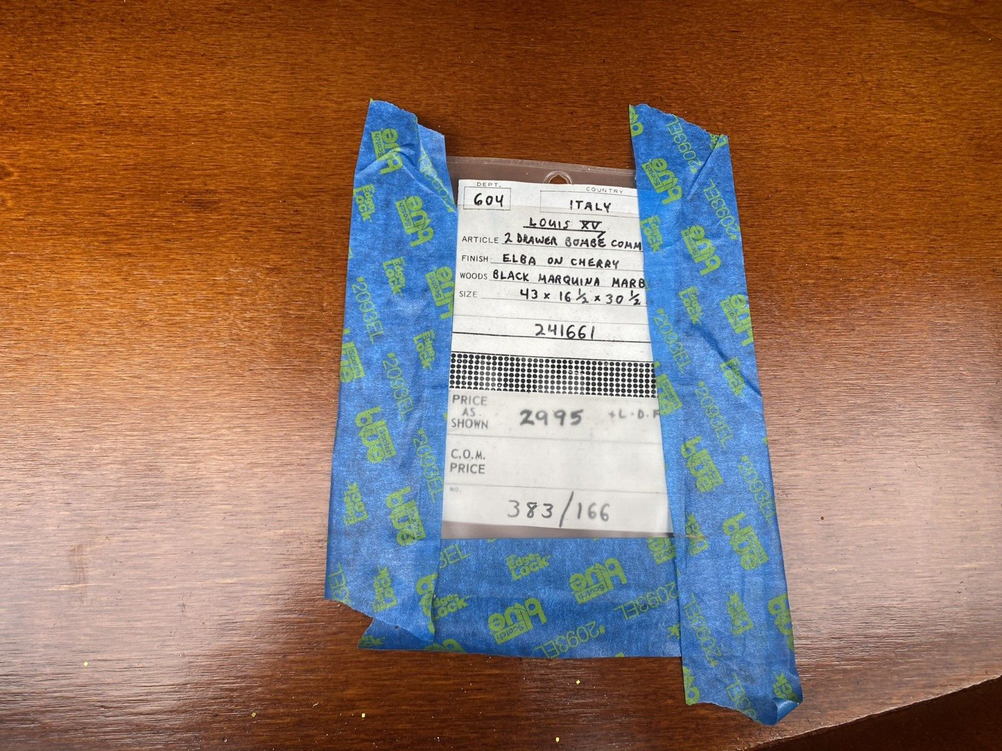 65407  ITALIAN MADE Marble Top Dresser Chest    WAS $2995 NEW