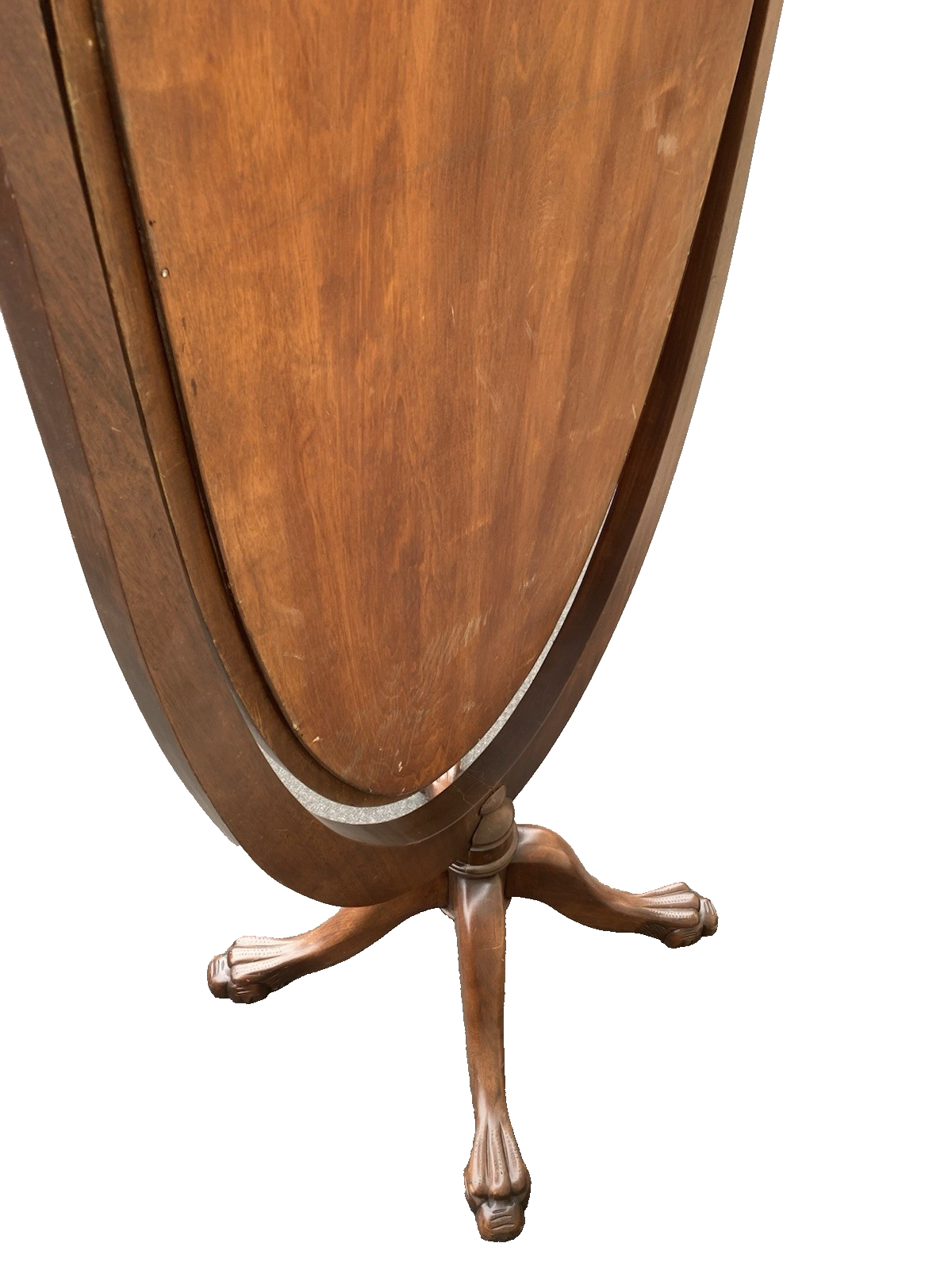 66367 Chevel Antique Mahogany Dressing Mirror w/ Claw Feet