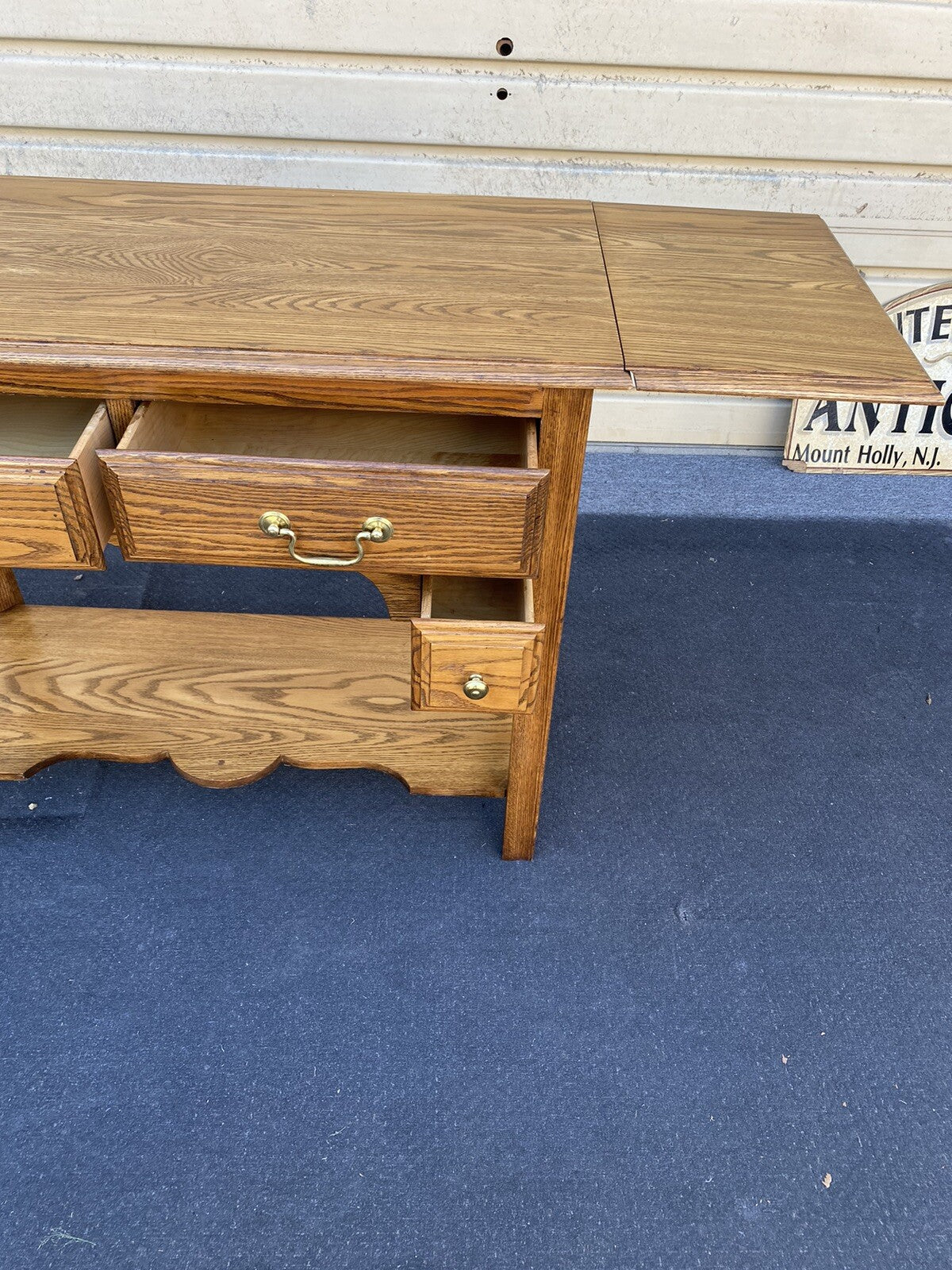 65826   Harden Furniture Oak Dropside Server Bar Cart Sideboard