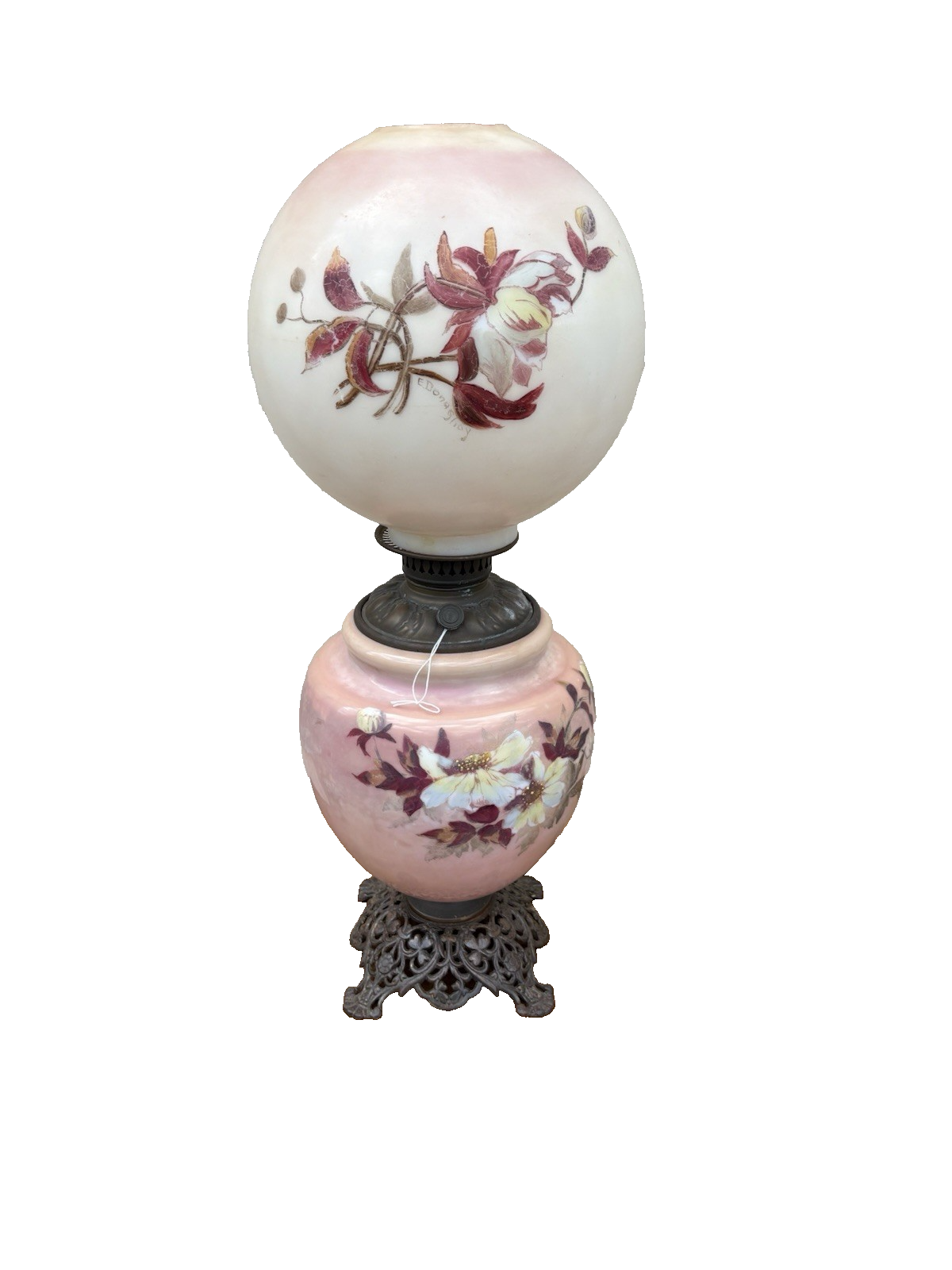 66595 Gone with The Wind Electrified Oil Lamp ARTIST SIGNED