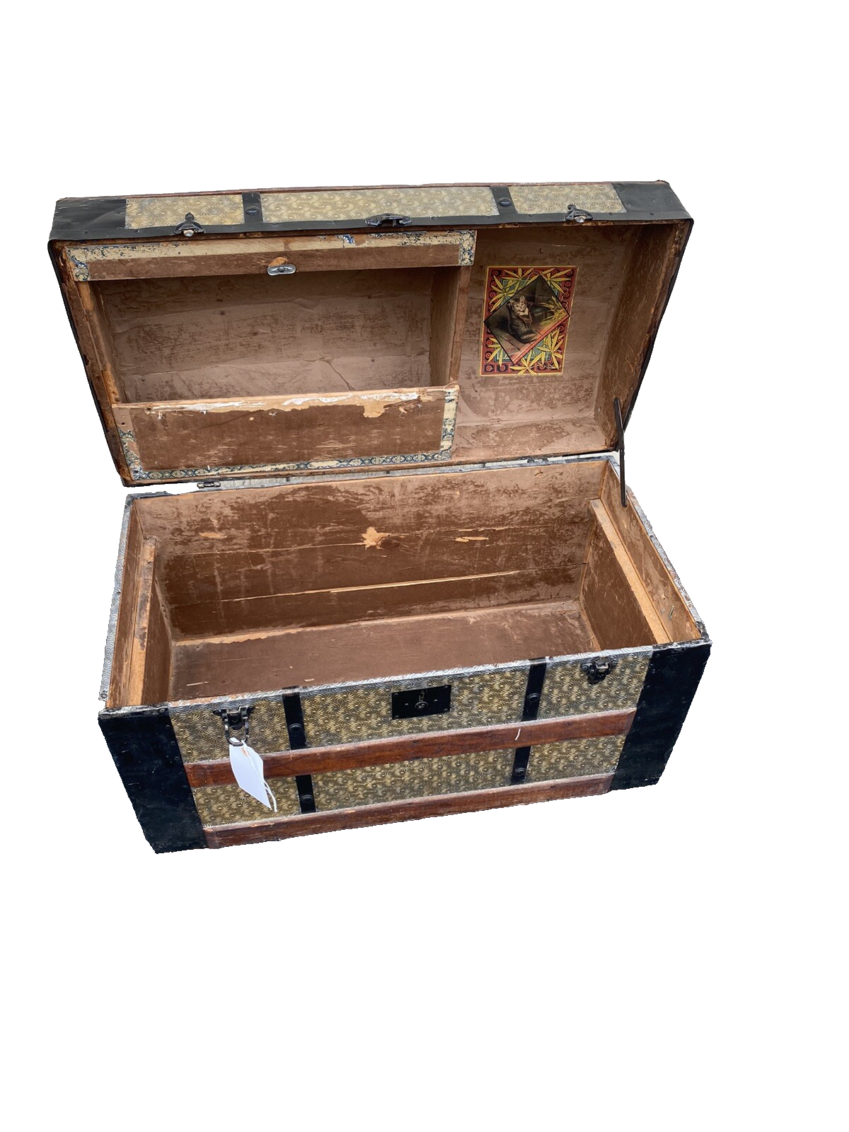 65518   Antique Dome Top Trunk Storage Chest