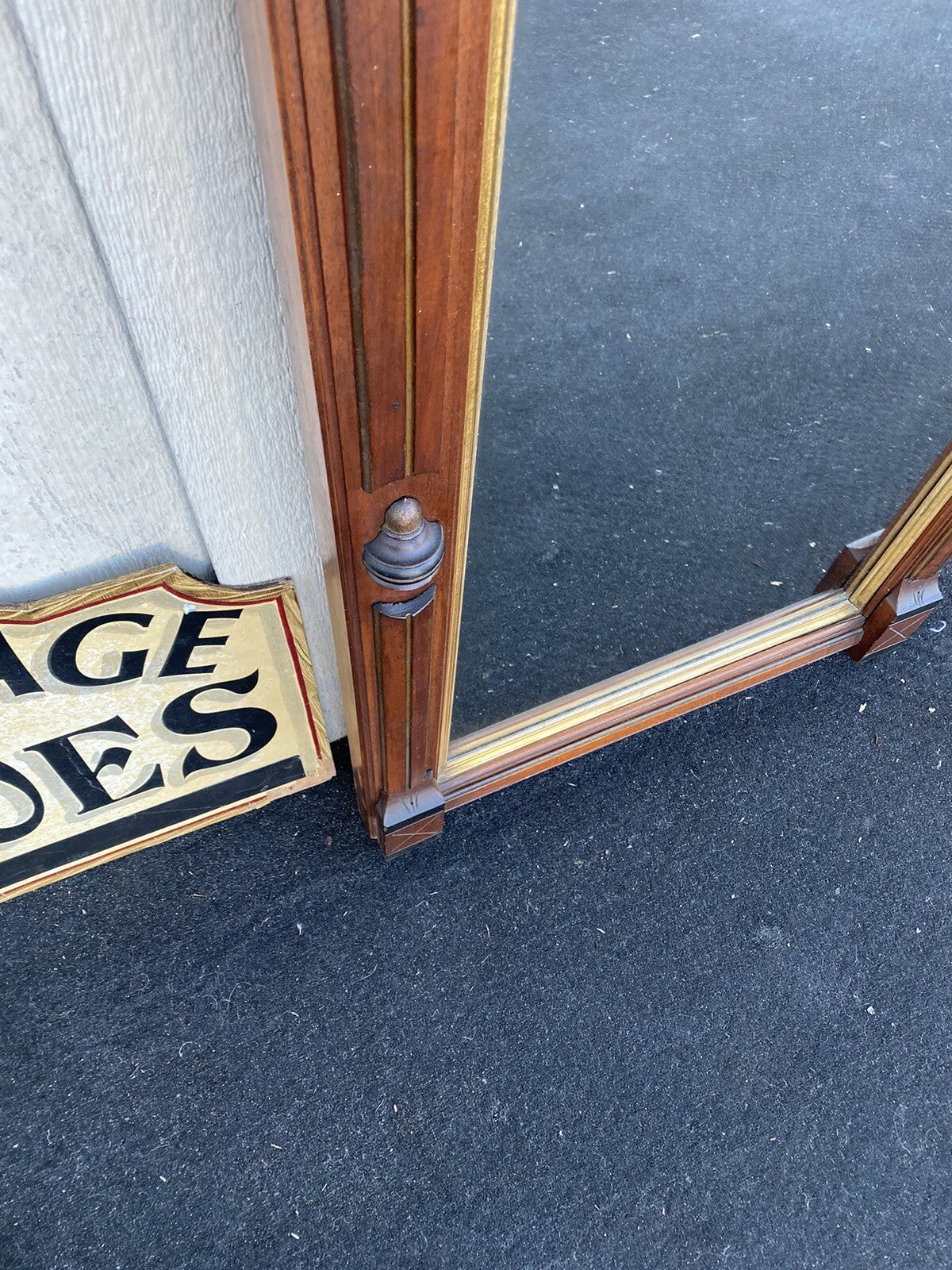 66313 Antique Victorian Walnut Mirror