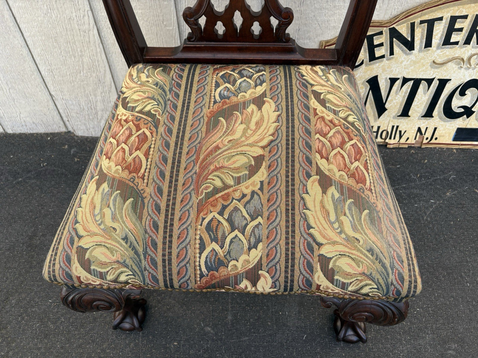 66710 Mahogany Chippendale Claw Foot Side Chair