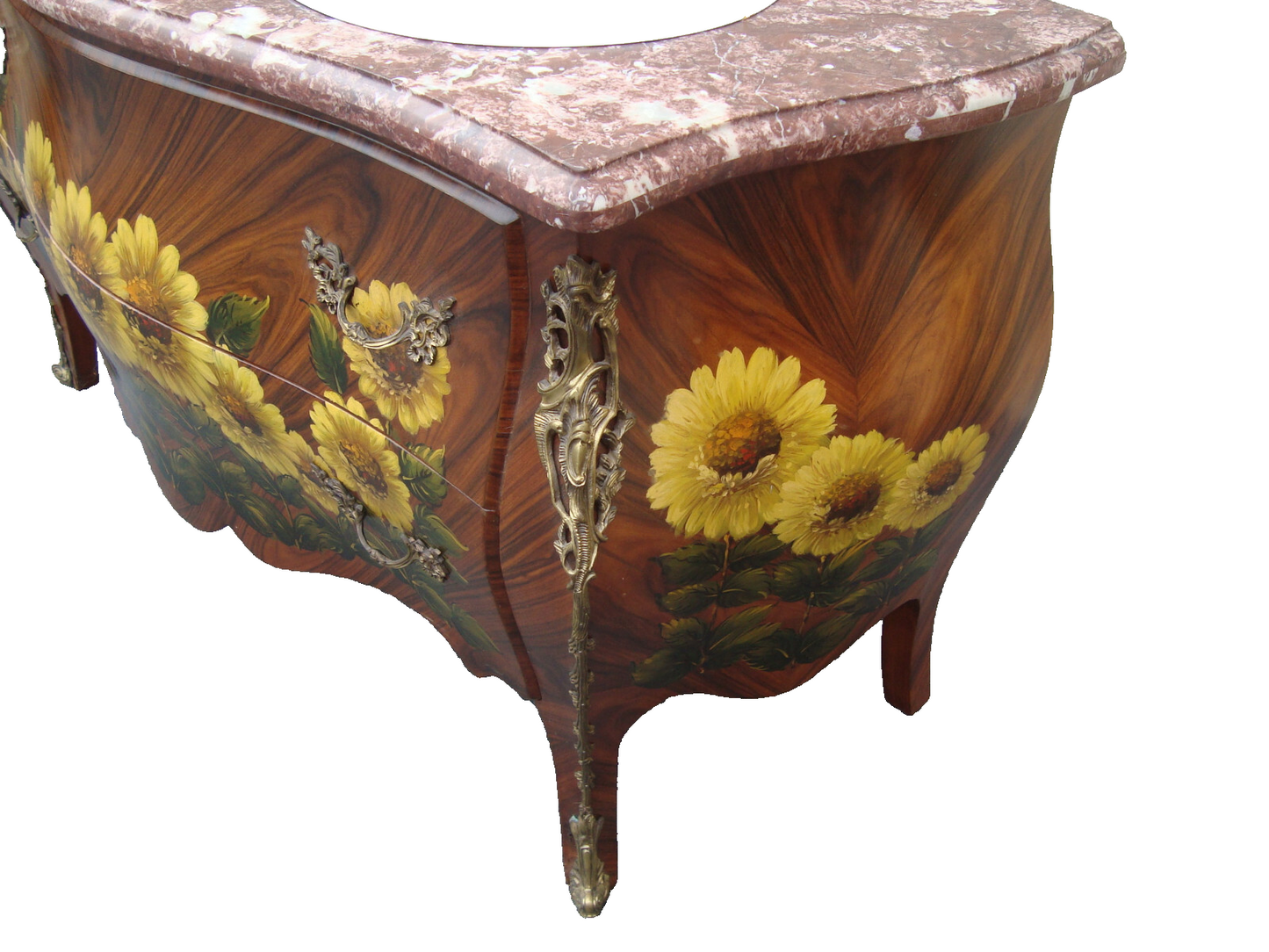 61625 Hand Painted Decorator Bathroom Double Sink Cabinet