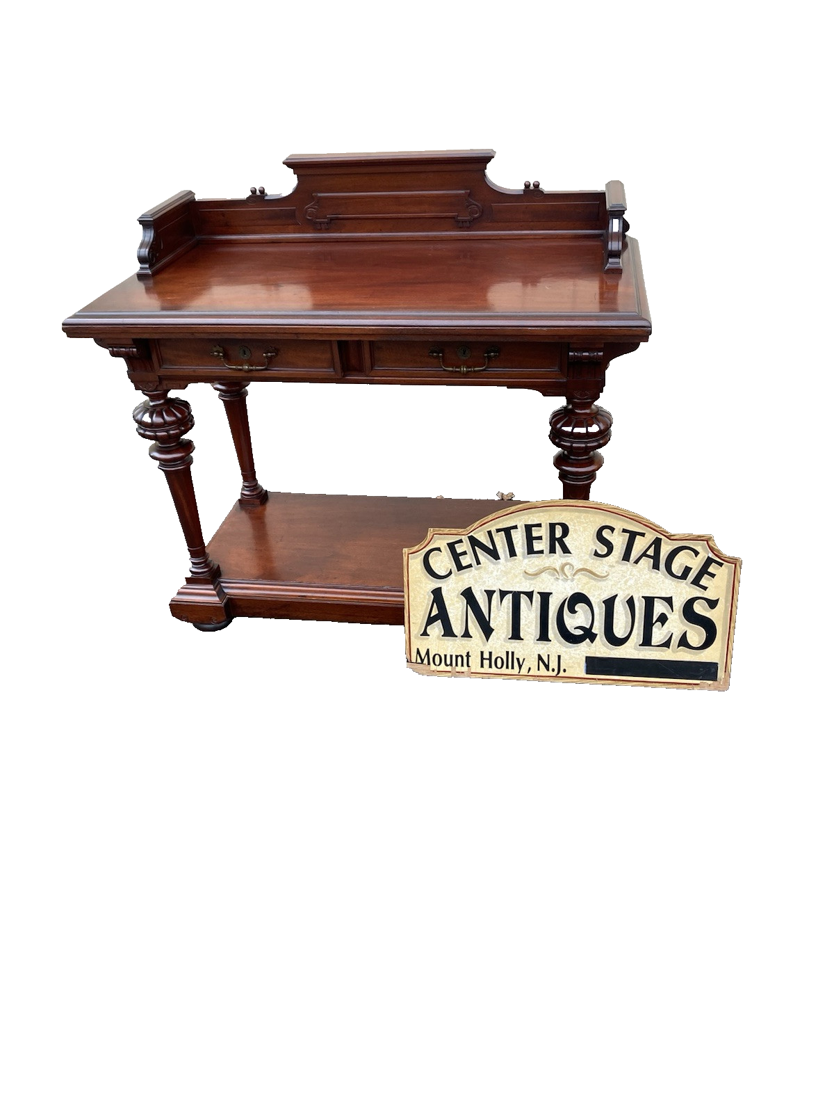 66371 Antique Victorian Mahogany Sideboard server cabinet