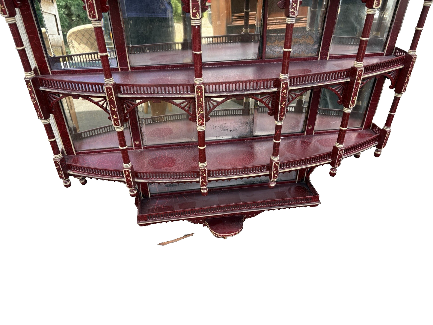 66842 Custom Hand Painted Victorian Whatnot Curio Wall Shelf