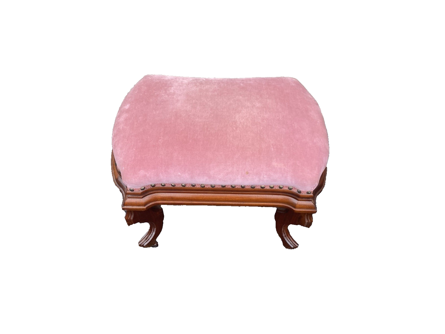 00001 Antique Victorian Walnut Footstool Ottoman Stool