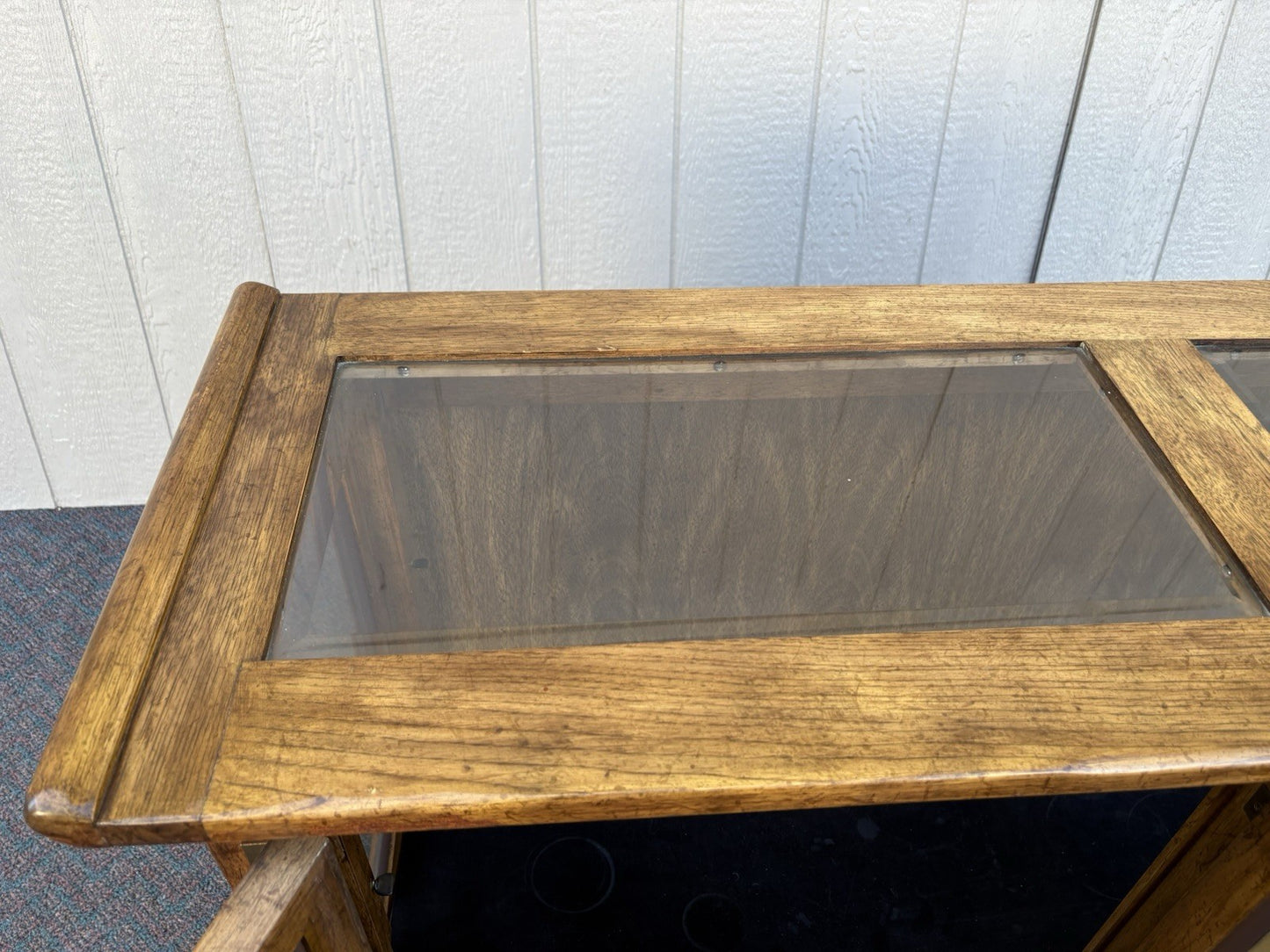 67112 American Furniture Credenza Curio with Shelf and Lights