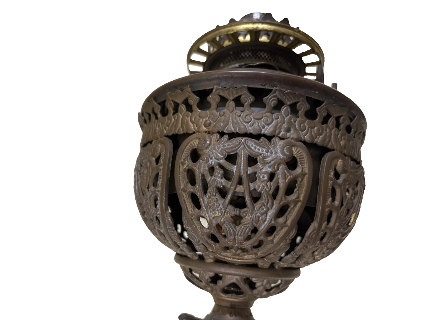 64951 Antique Victorian Oil Lamp with glass globe