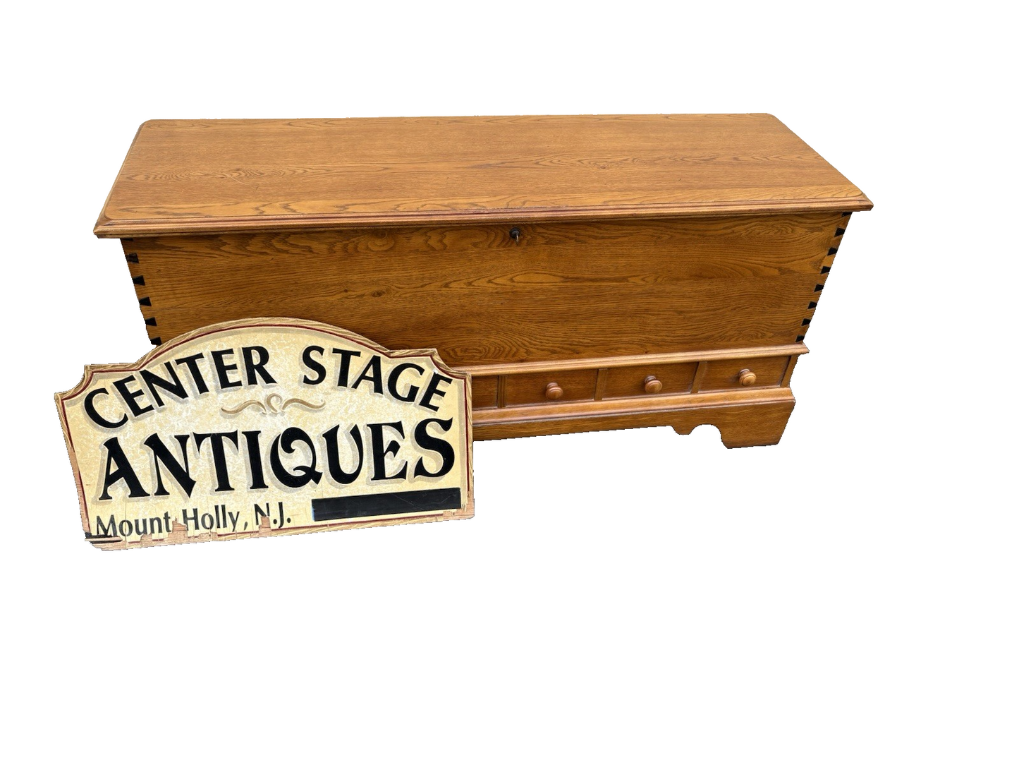 66663   Oak Dovetailed Blanket Storage Chest