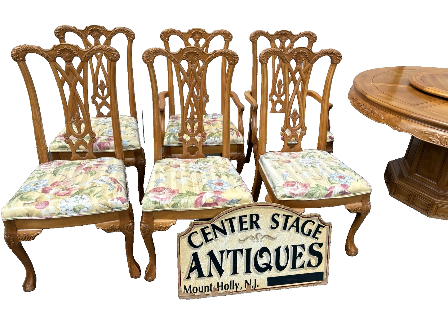 66990   Oriental Dining Table with 6 Chair s Chairs FEFCO Furniture