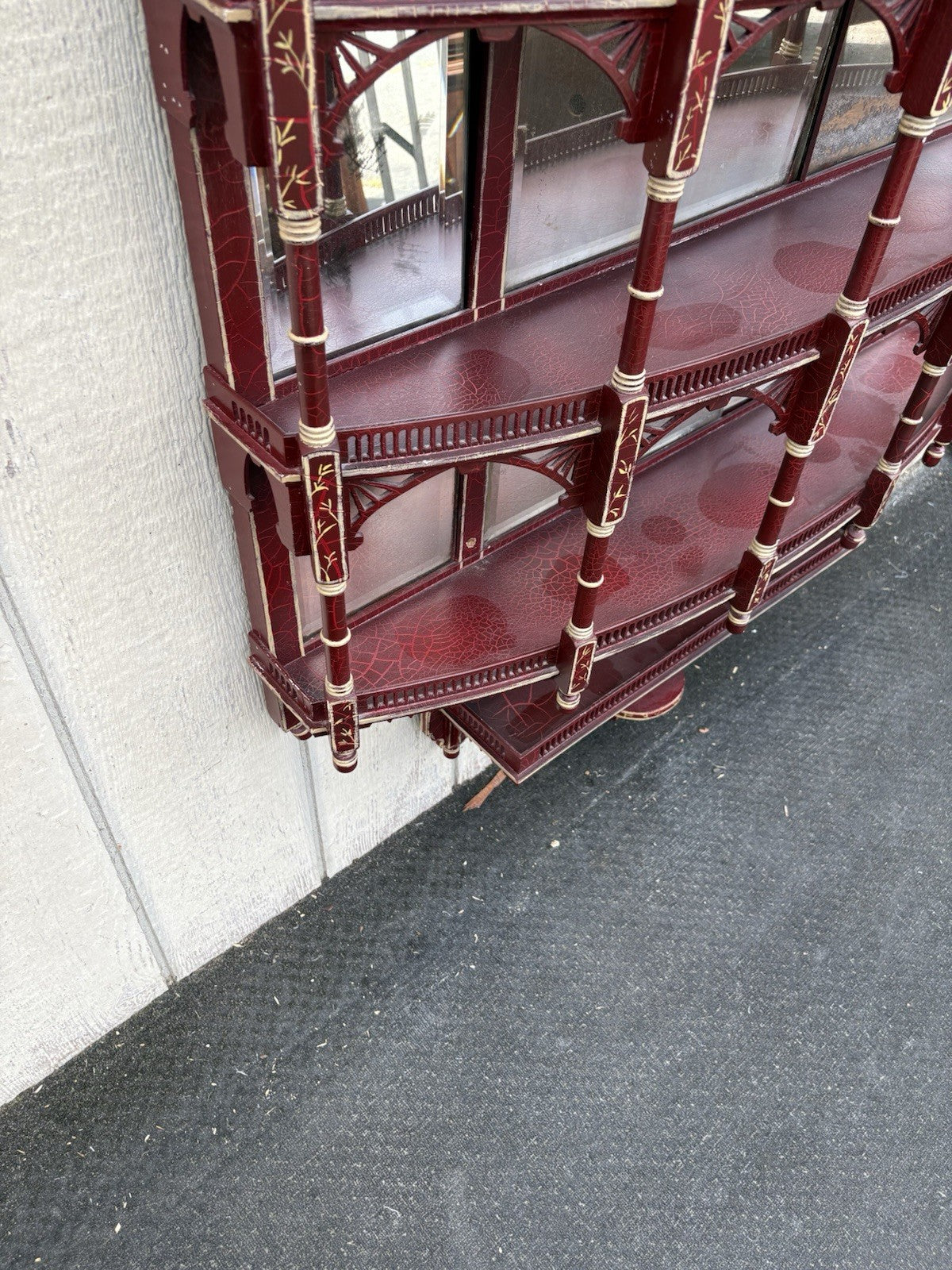 66842 Custom Hand Painted Victorian Whatnot Curio Wall Shelf