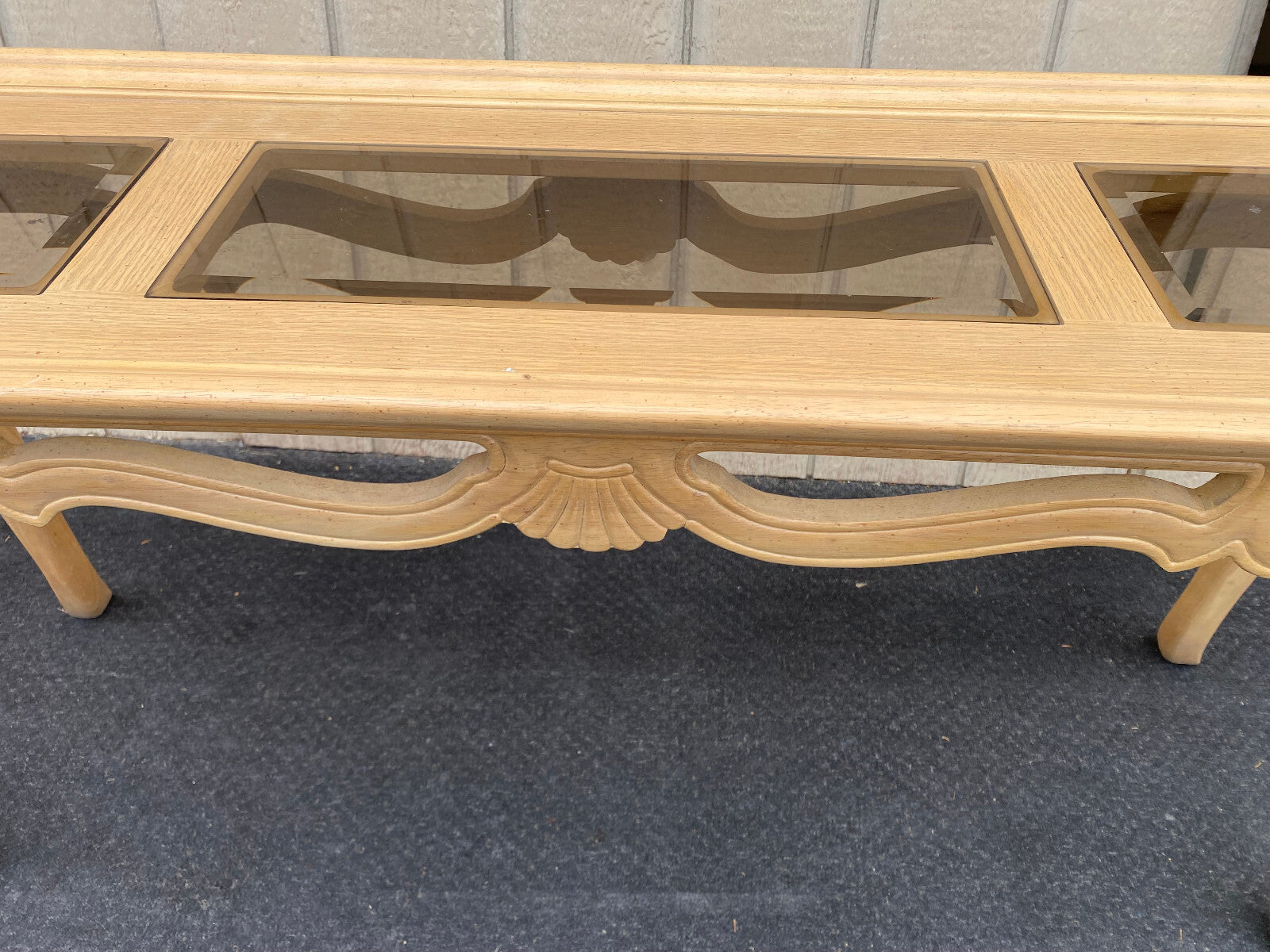 64557   Romantic Shabby Console Hall Table Stand Glass Inserts