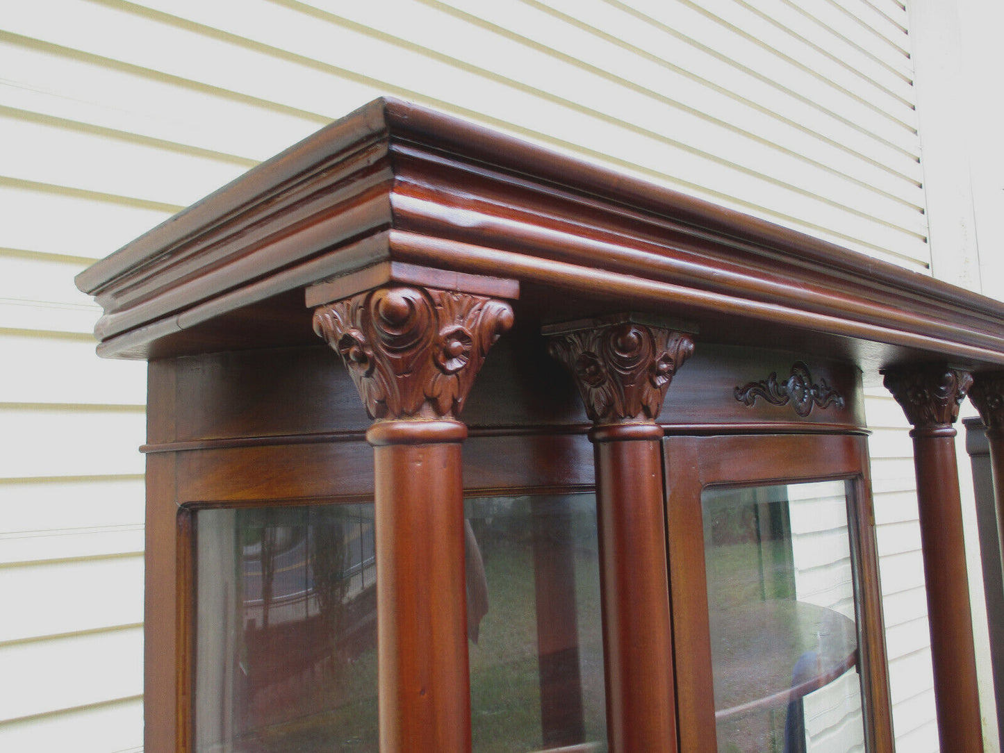 63159  Antique Victorian Mahogany China Cabinet Curio