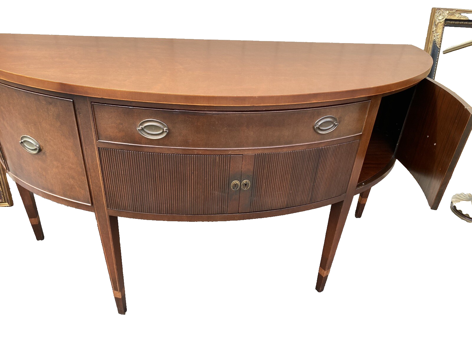 56898 KITTINGER 17685  Large Mahogany Pencil Inlaid Buffet Sideboard Server