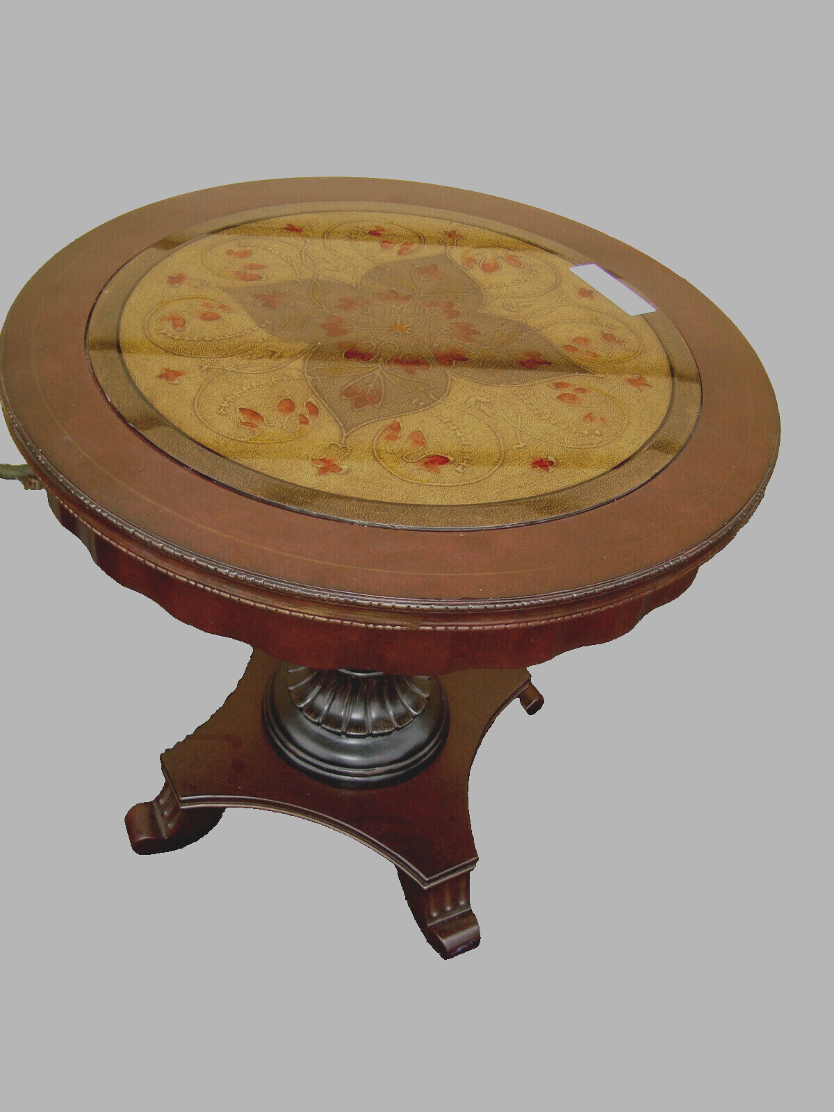 60425  Glass Top Lamp Table Nightstand Stand