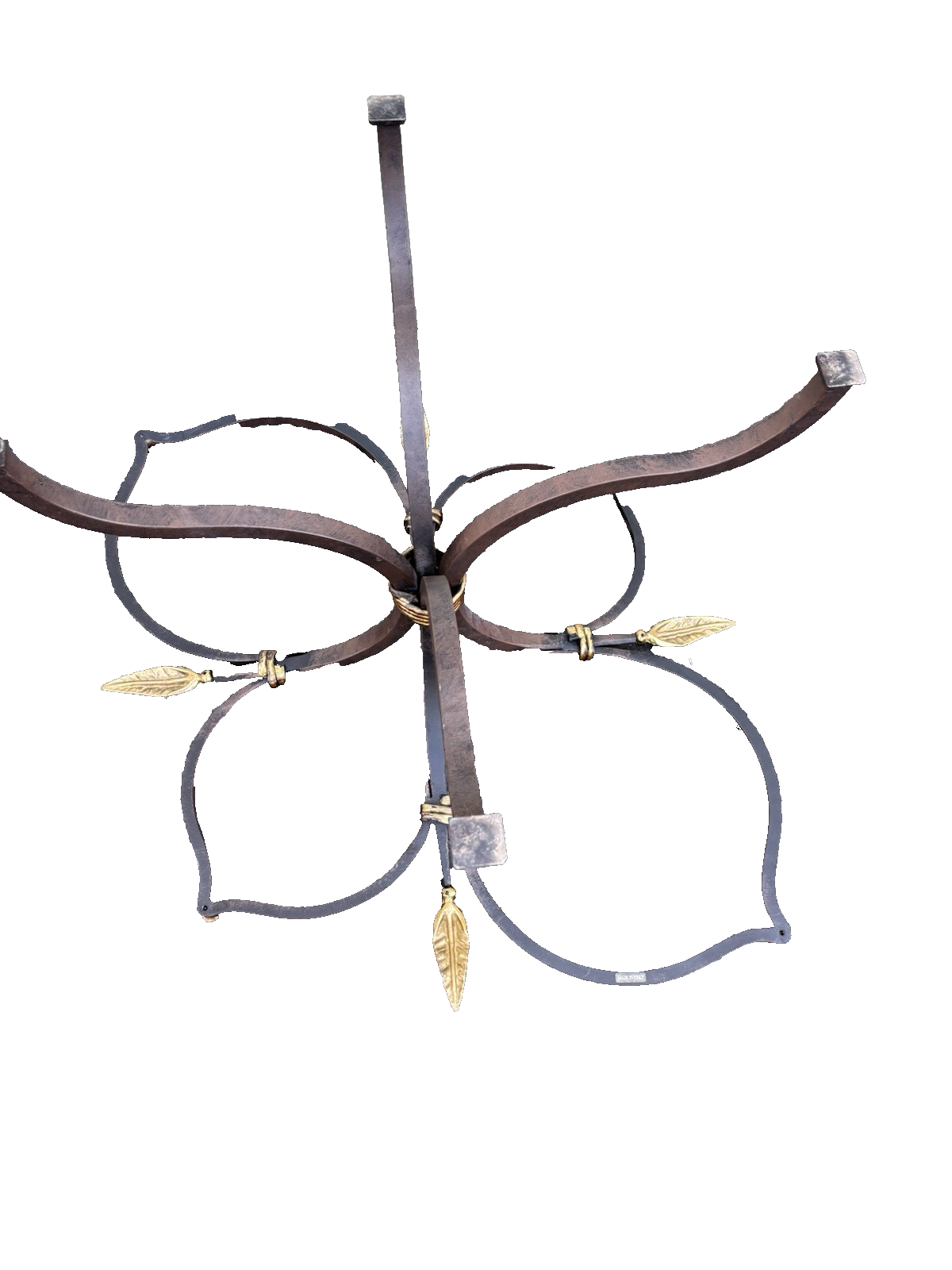 67157   Modern QUALITY Glass and Iron Accent Table Stand