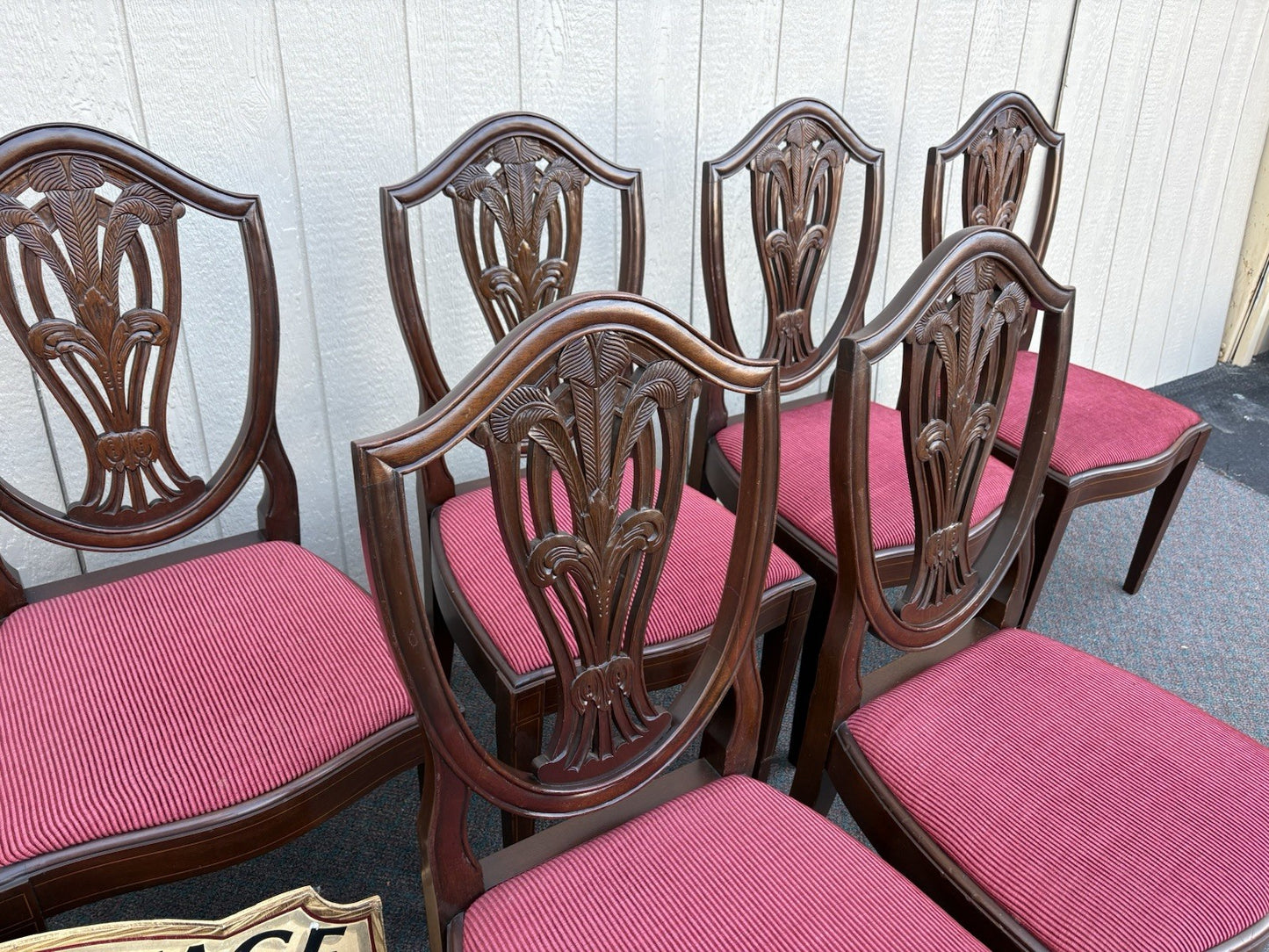 67162 Super Quality Set of 8 Mahogany Shield Back Dining Chairs
