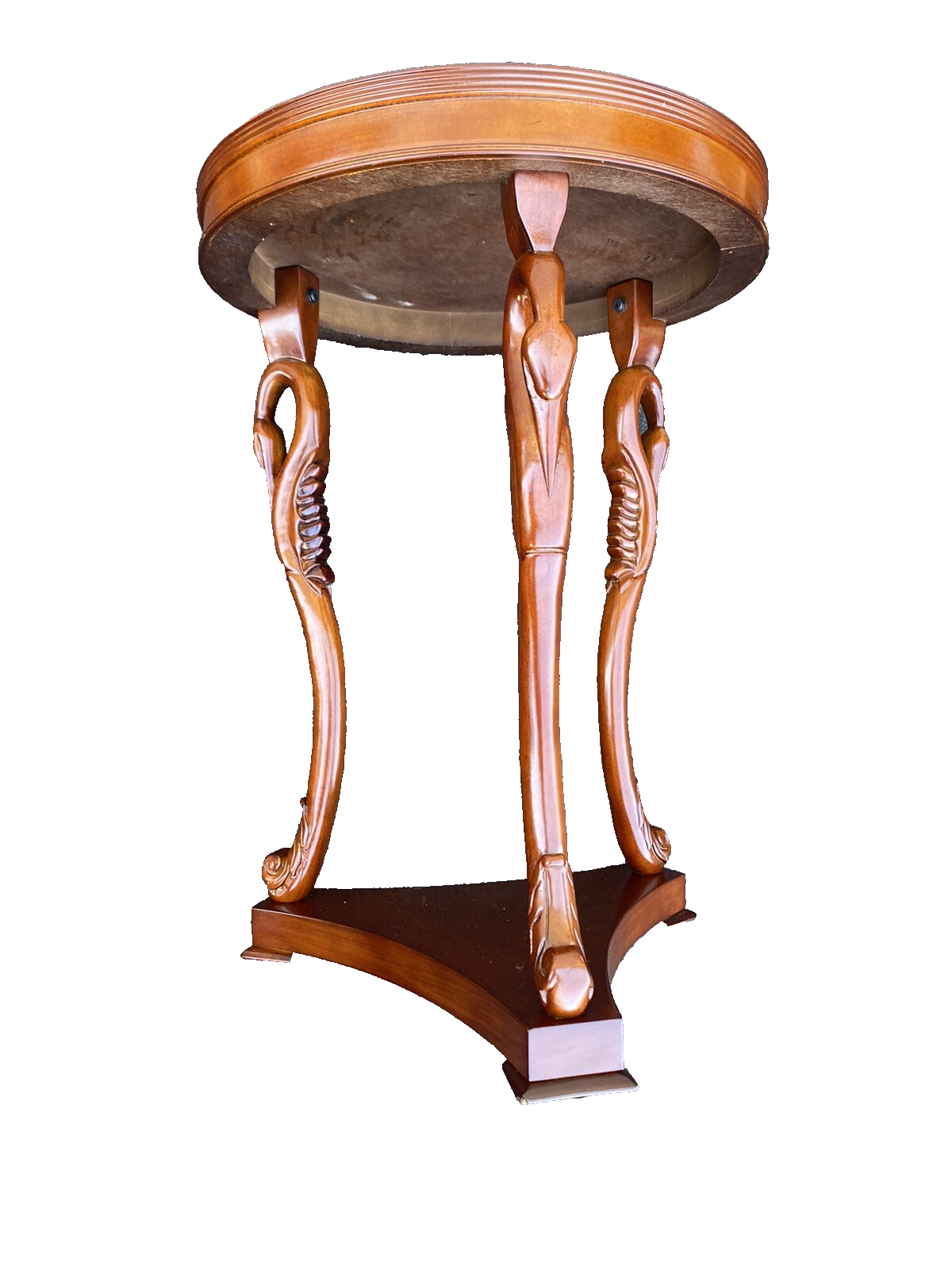 65383 Mahogany Swan Figure Lamp Table Stand
