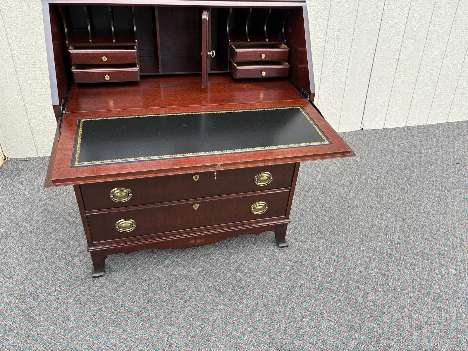 67138 JASPER Furniture Inlaid Secretary Desk w/ Bookcase Top