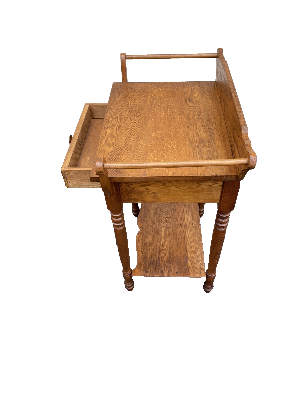 66326 Antique Oak Nightstand End Table Stand