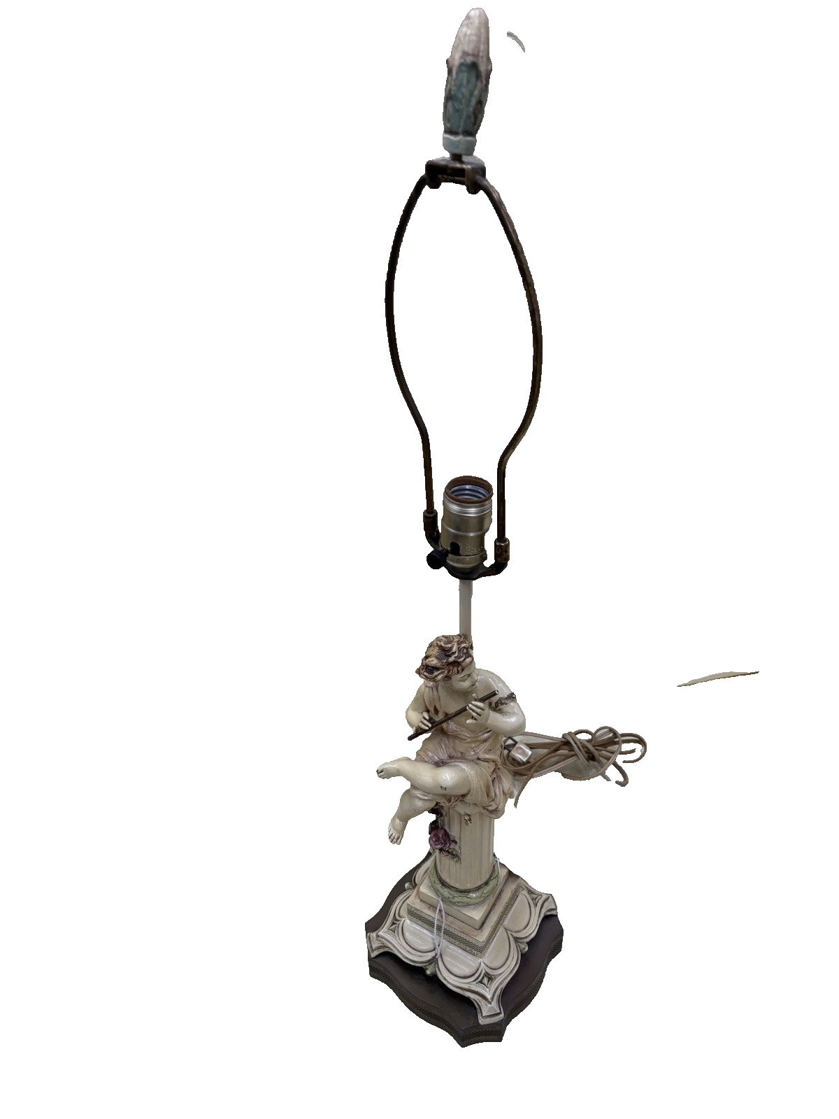 62010 Antique Metal Figural Table Lamp Working