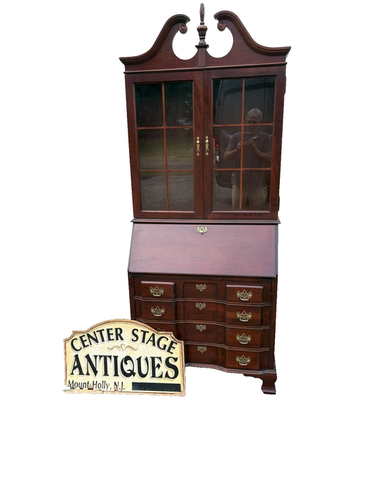 66938 Jasper Furniture Cherry Secretary Desk w/ Bookcase Top