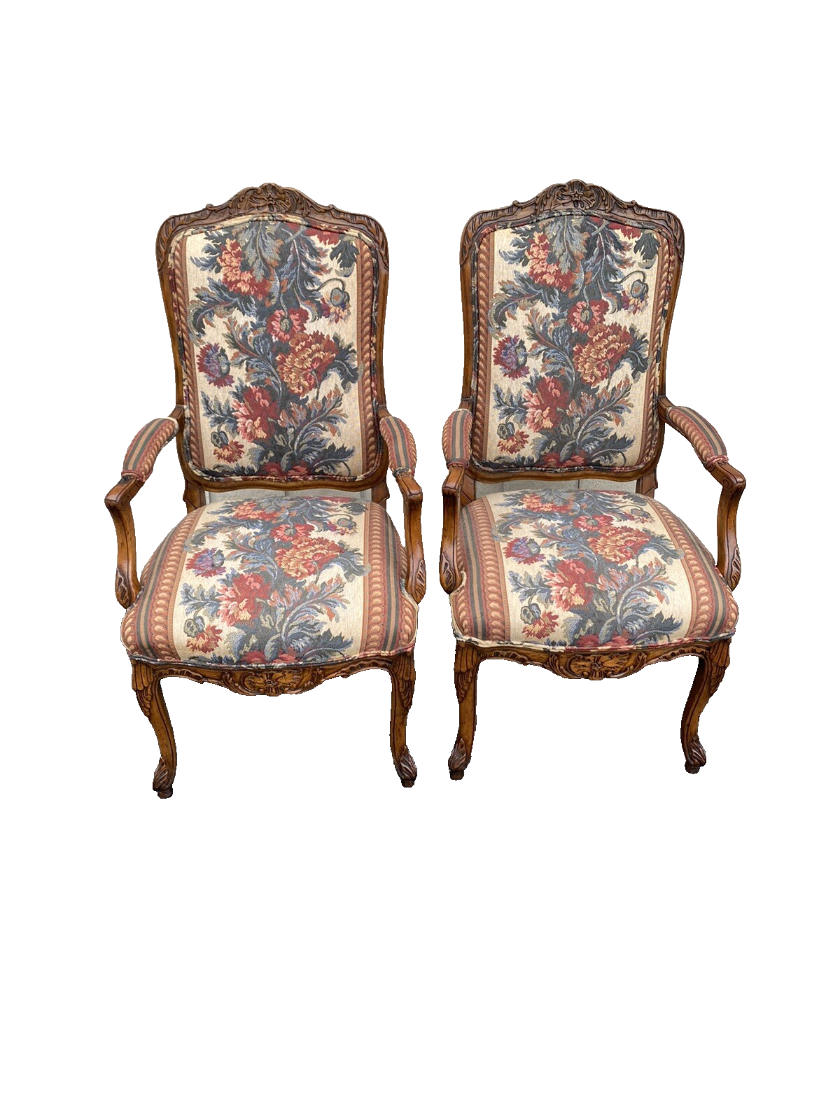 65425   Pair French Country Bergere Armchair Chair