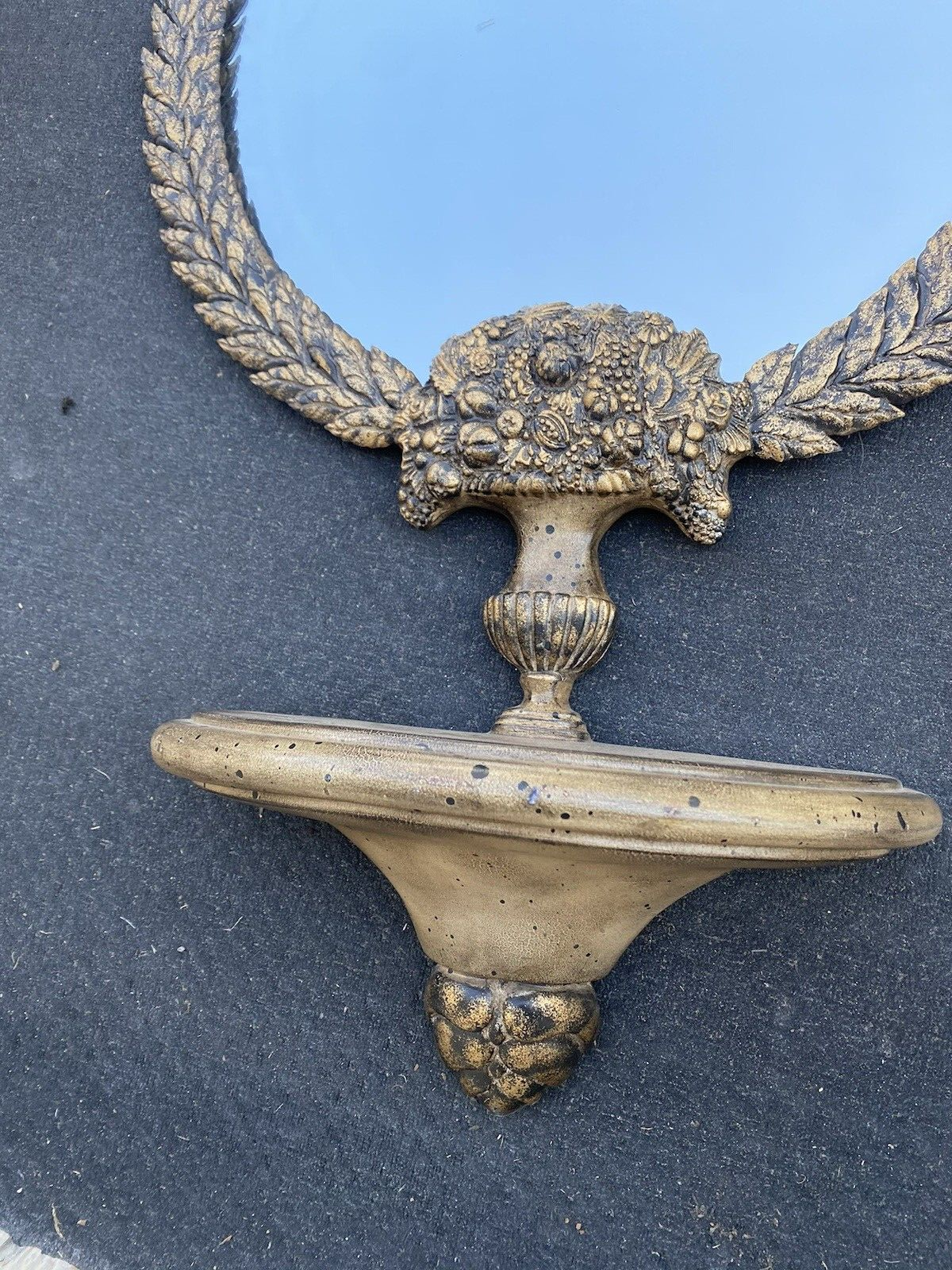 65856 Silver Metal Decorator Mirror with Shelfeta