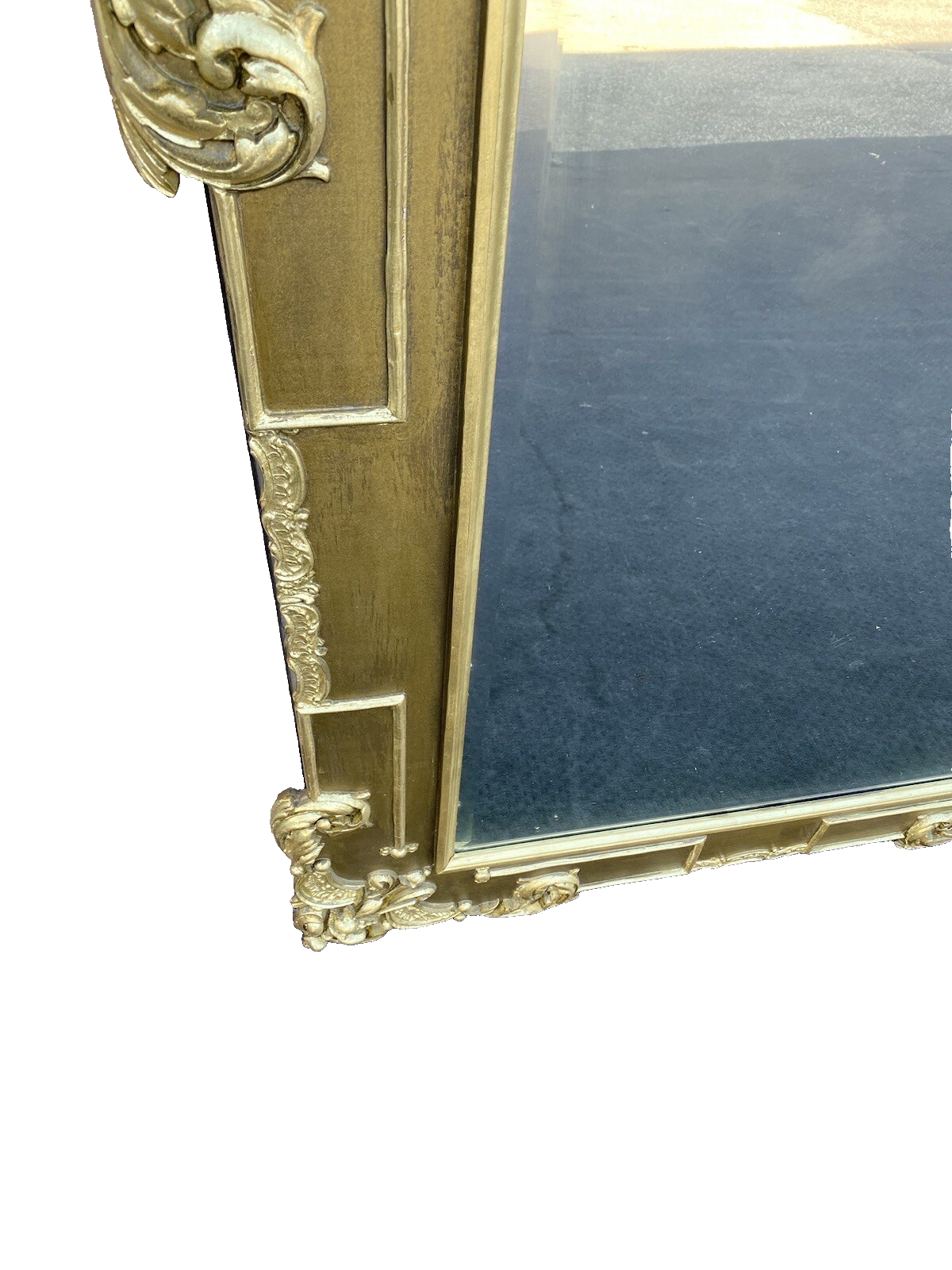 64893  Fancy Wood and Gesso Gold  Accent Mirror