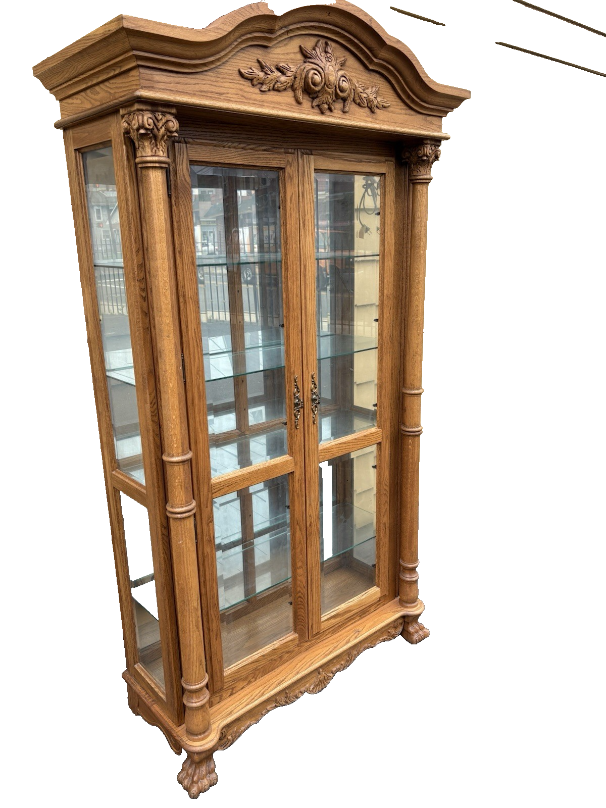 66737 Super Quality Oak Curio China Cabinet